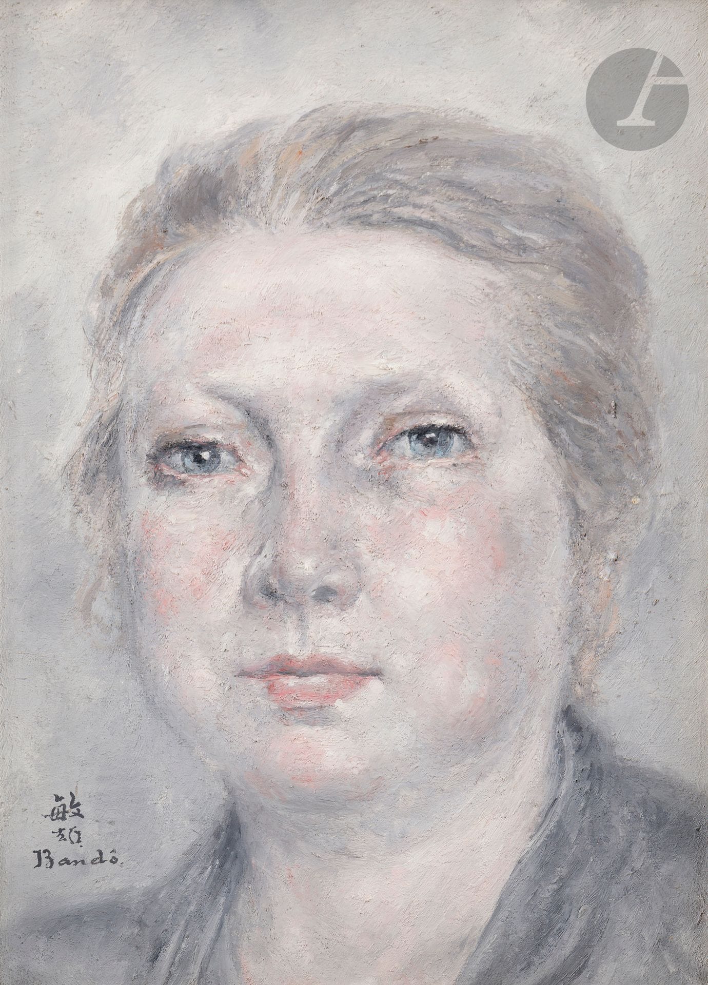 Toshio BANDO (1895-1973)
Portrait de dame, vers 1930-35
Huile sur toile.
Signée en bas à gauche.
33 x 24 cm