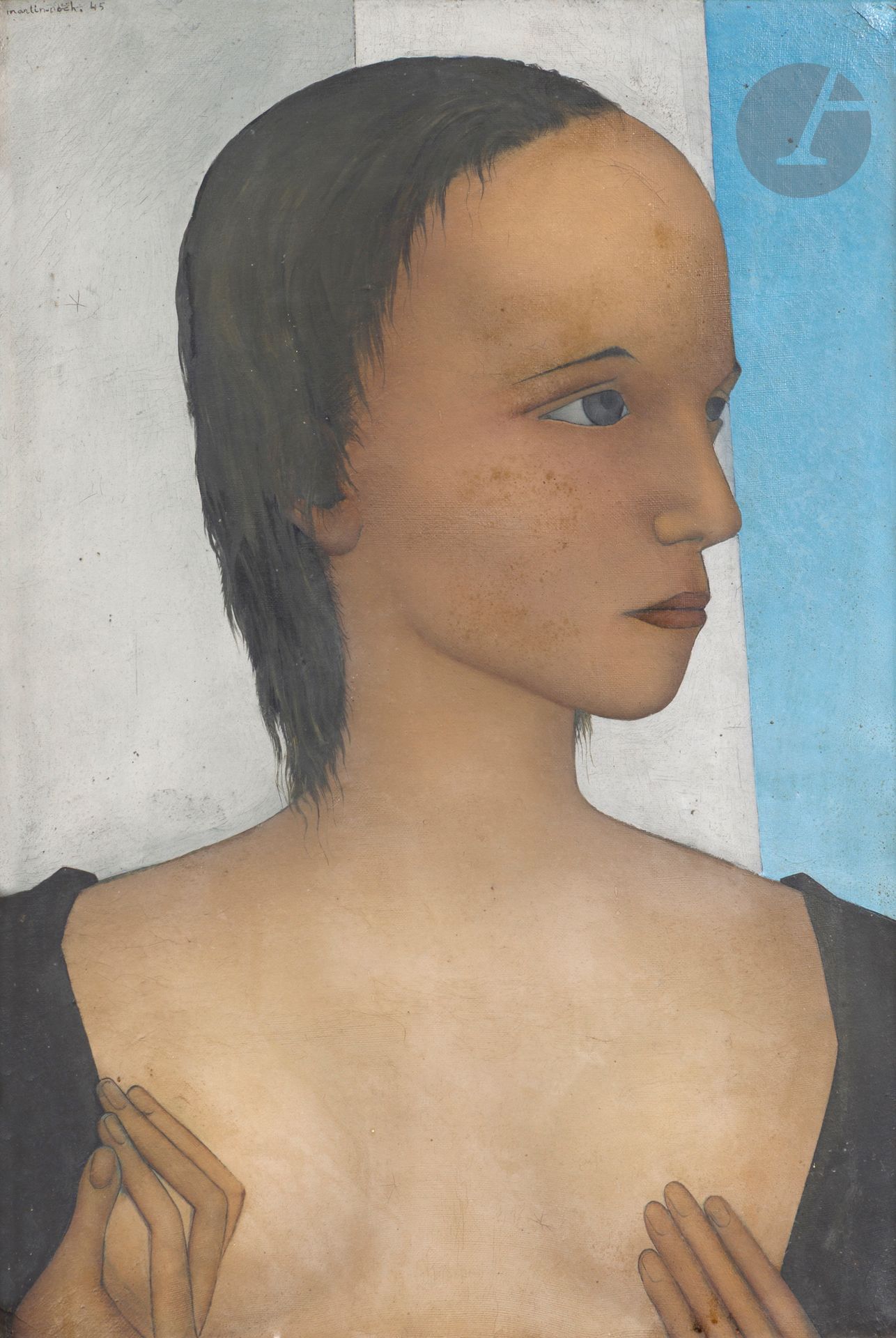 Jean MARTIN-ROCH (1905-1991)
Portrait de jeune femme, 1945
Huile sur toile.
Signée et datée en haut à gauche.
55 x 38 cm