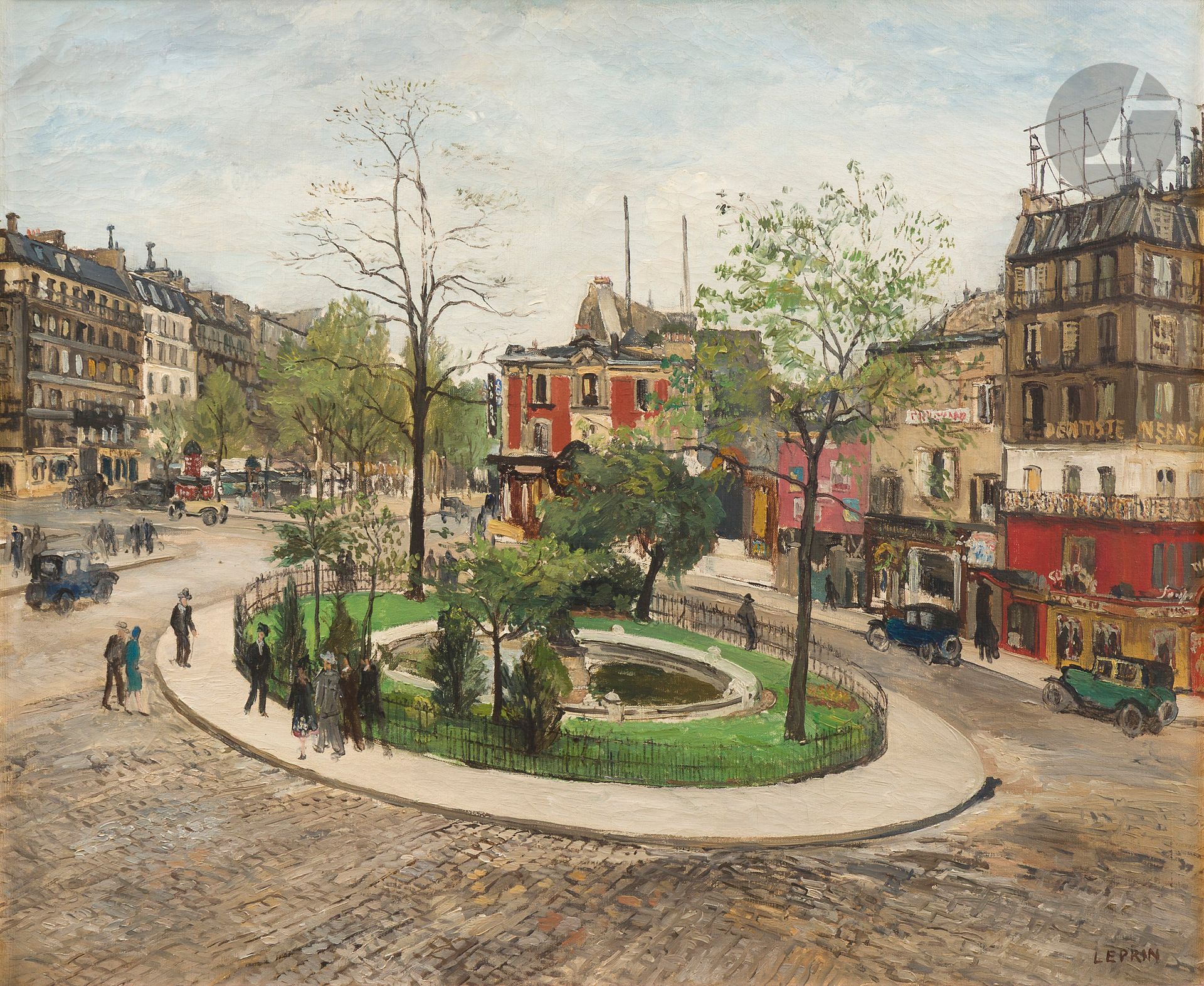 Marcel-François LEPRIN (1891-1933)
La place Pigalle
Huile sur toile.
Signée en bas à droite.
60 x 73 cm