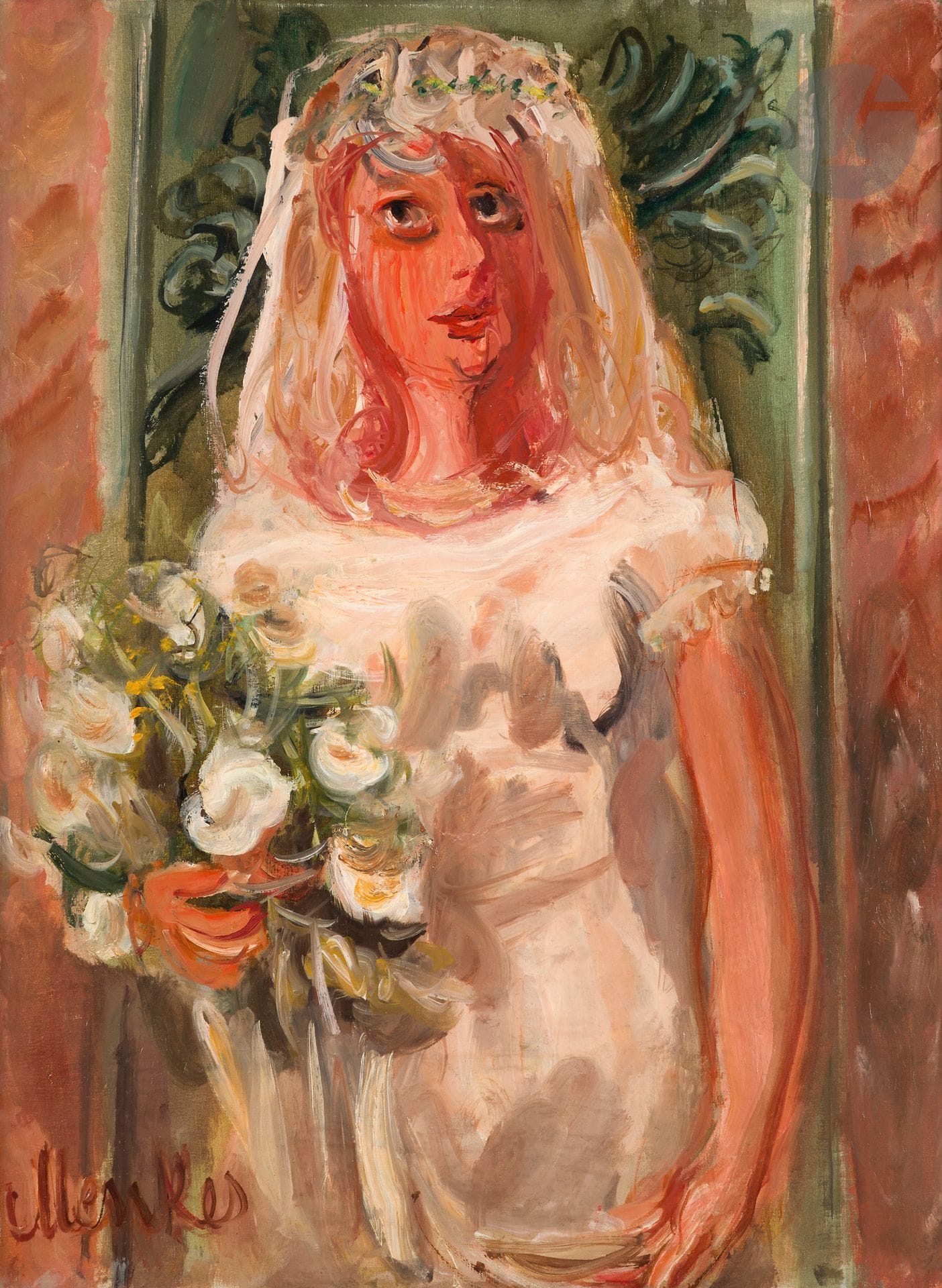 Sigmund MENKÈS (1896-1986)
The Bride
Oil on canvas.
Signed lower left.
81 x 60 cm