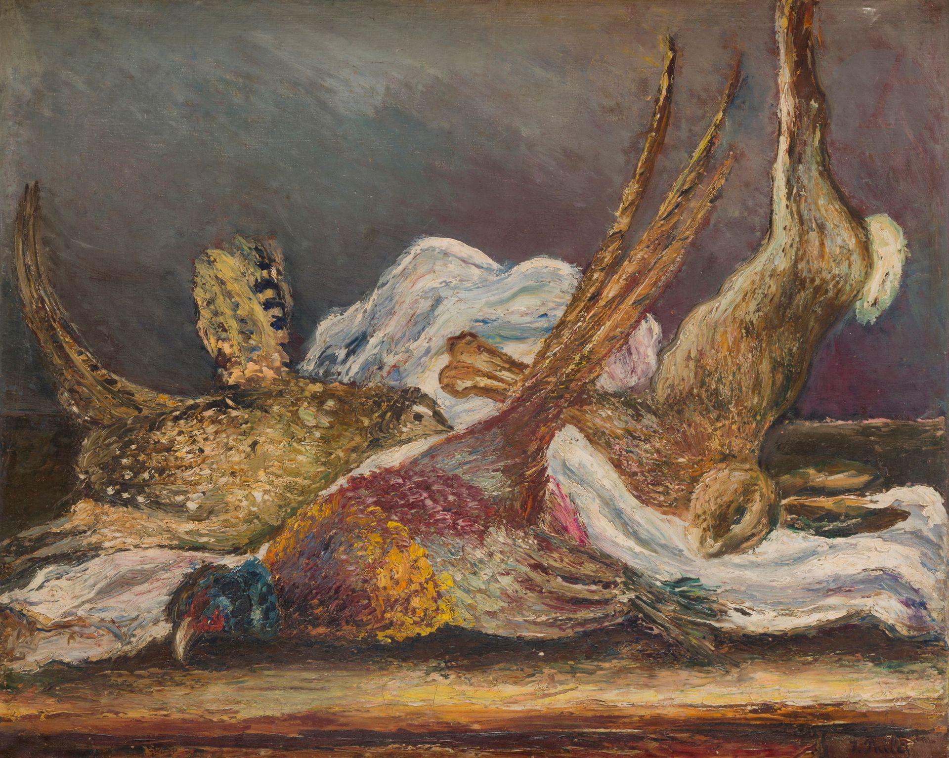 Isaac PAILES (1895-1978)
Nature morte aux gibiers
Huile sur toile.
Signée en bas à droite.
65 x 80 cm