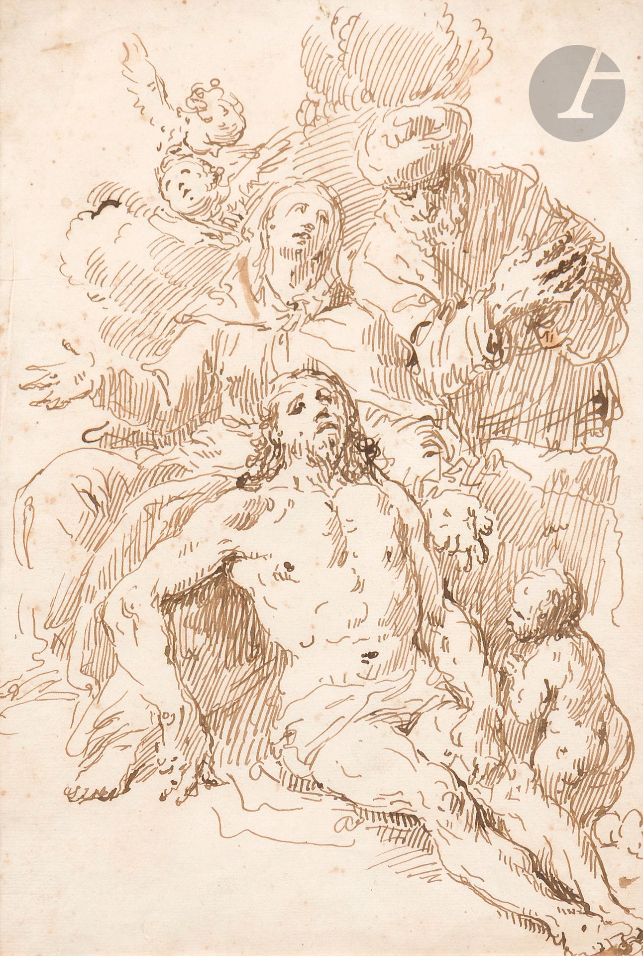 *Francesco Salvator FONTEBASSO (Venise 1707-1769)
Déposition du Christ
Plume et encre brune. 
(Rousseurs).
26,9 x 18,4 cm

Provenance :
- Vente Christie's, Paris, 18 mars 2004, n°66.
- Vente Christie's, New York, 28 janvier 2020, n°68.