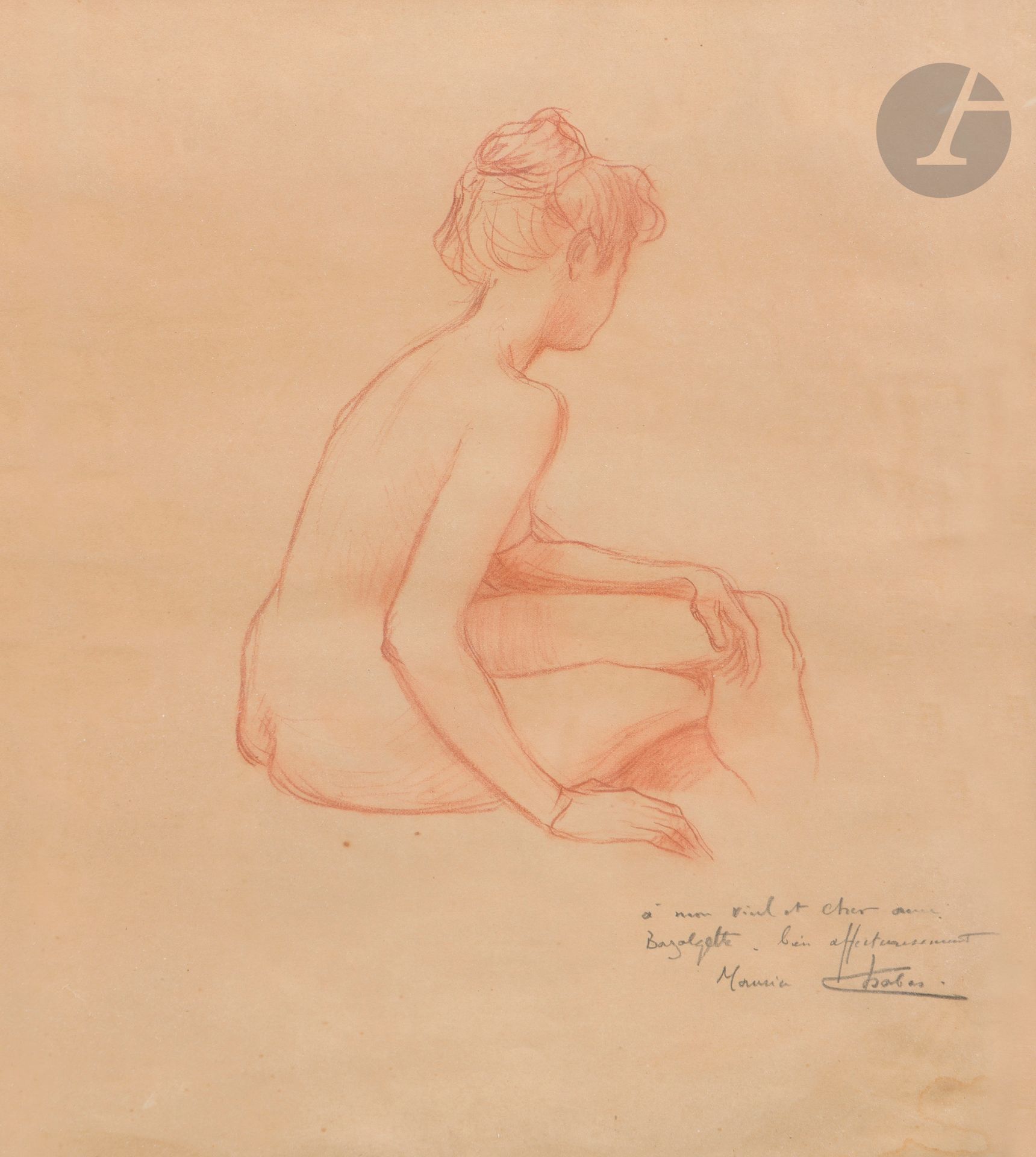 Paul CHABAS (1869-1937)
Femme nue de dos assise
Sanguine.
Signée, datée et dédicacée en bas à droite.
33,5 x 26 cm