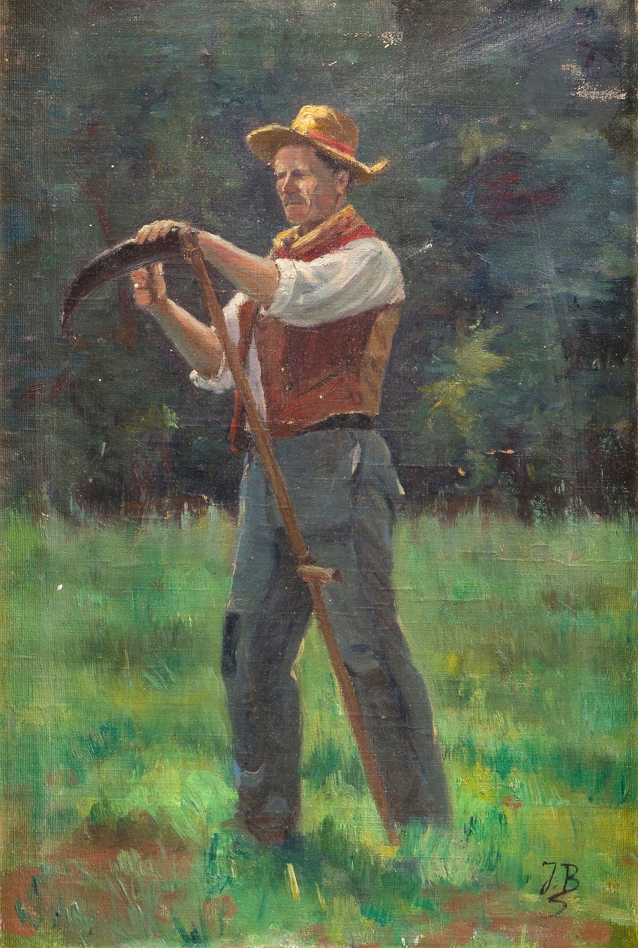 Jules BRETON (1827-1906)
The Reaper
Oil on cardboard.
Monogrammed lower right.
(Scratches).
37 x 25 cm