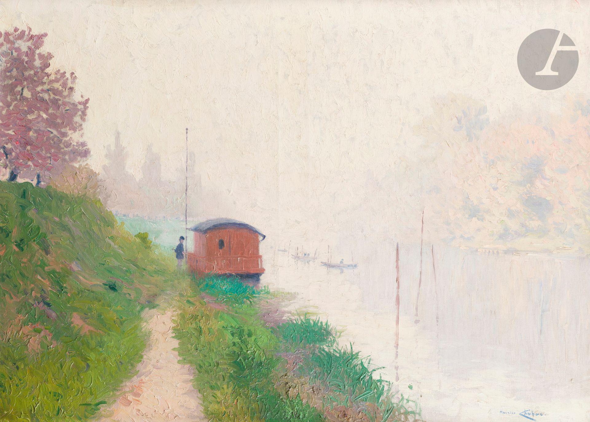 *Maurice CHABAS (1862-1947)
Pêcheur près du bateau lavoir
Huile sur toile.
Signée en bas à droite.
(Petit accident).
104 x 73,5 cm

Nous remercions Madame Myriam Reiss-de Palma d'avoir confirmé l'authenticité de cette œuvre.