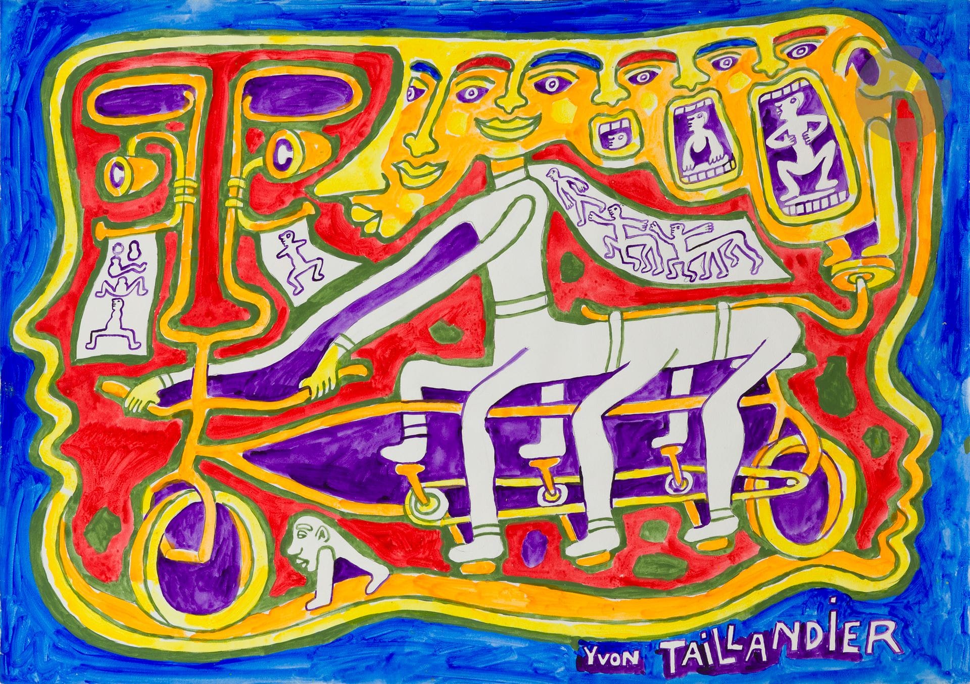 Yvon TAILLANDIER (1926-2018)
Le Tandem
Gouache sur papier.
Signée en bas à droite.
(Petits plis dans les angles).
59 x 84 cm