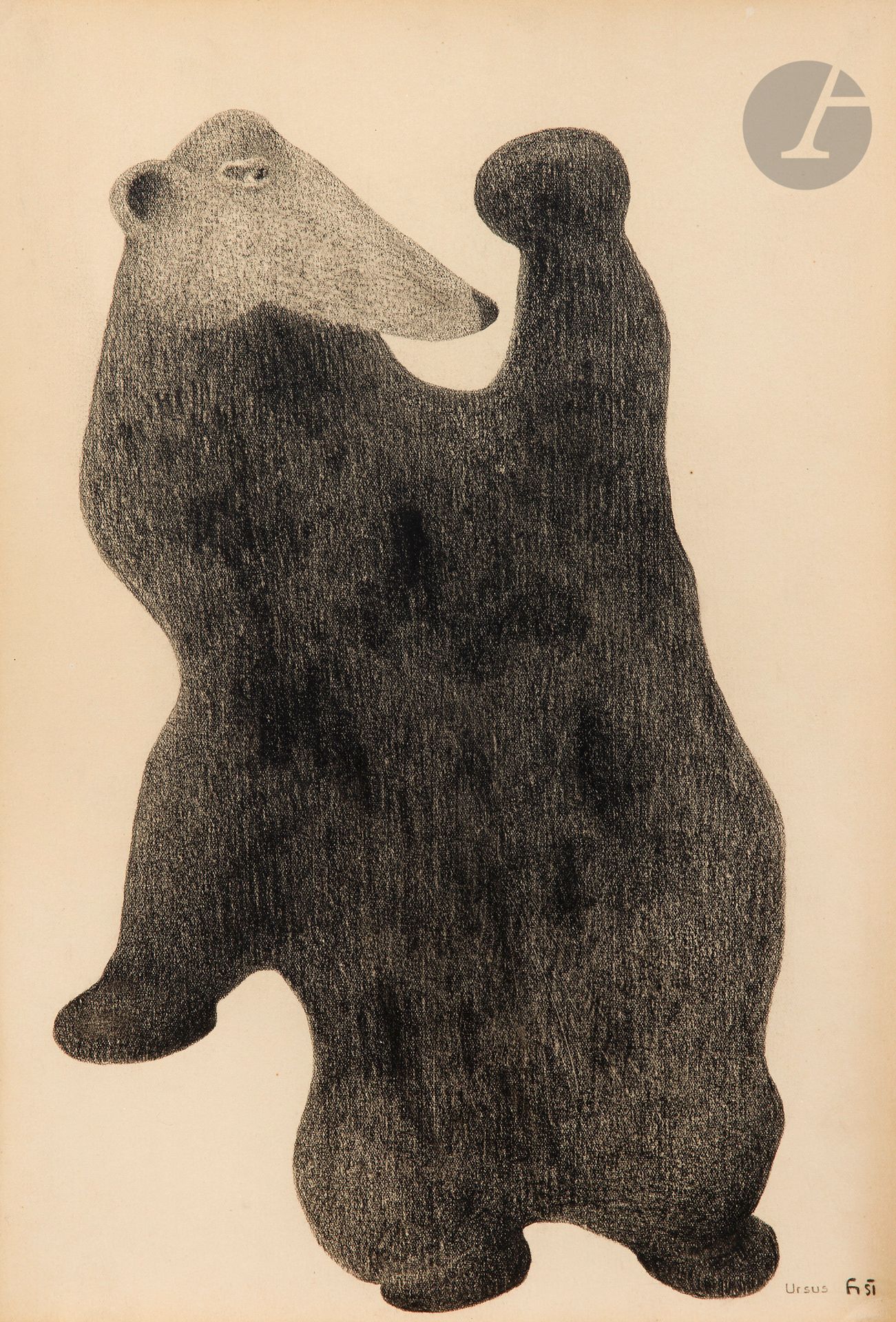 Karel HAVLICEK [allemand] (1907-1988)
Ursus, 1951
Crayon noir.
Signé et daté en bas à droite.
43,5 x 30 cm

Provenance : 
Collection Jean-Jacques Plaisance, Galerie Les Yeux Fertiles, Paris.

Tout d’abord avocat, Karel Havlicek doit abandonner son métier pour des raisons politiques et devient ouvrier. Un jour, alors qu’il marchait dans la rue, il s’arrêta et regarda le ciel puis dit à sa femme : « A partir d’aujourd’hui, je vais faire un dessin par jour pour remercier la vie ». Il travaille uniquement le soir, suivant un protocole rituel qui fait penser à la mise en condition des pratiques automatiques. En 1948, le critique d’art Karel Teige envisage de lui organiser une exposition, projet qui sera écrasé par les autorités politiques. Cet évènement l’affectera profondément.