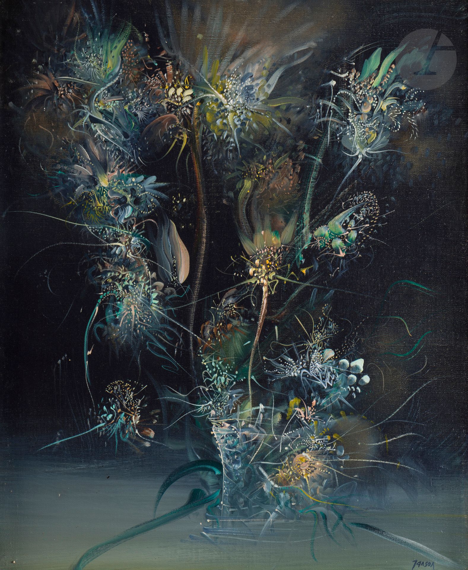 Marc JANSON (1930-2022)
La Volute enveloppante, 1991
Huile sur toile.
Signée en bas à droite.
Signée, datée et titrée au dos.
55 x 46 cm

Nous remercions Monsieur Benoît Janson d’avoir confirmé l’authenticité de cette œuvre. Elle sera incluse au Catalogue Raisonné de l’artiste en préparation.