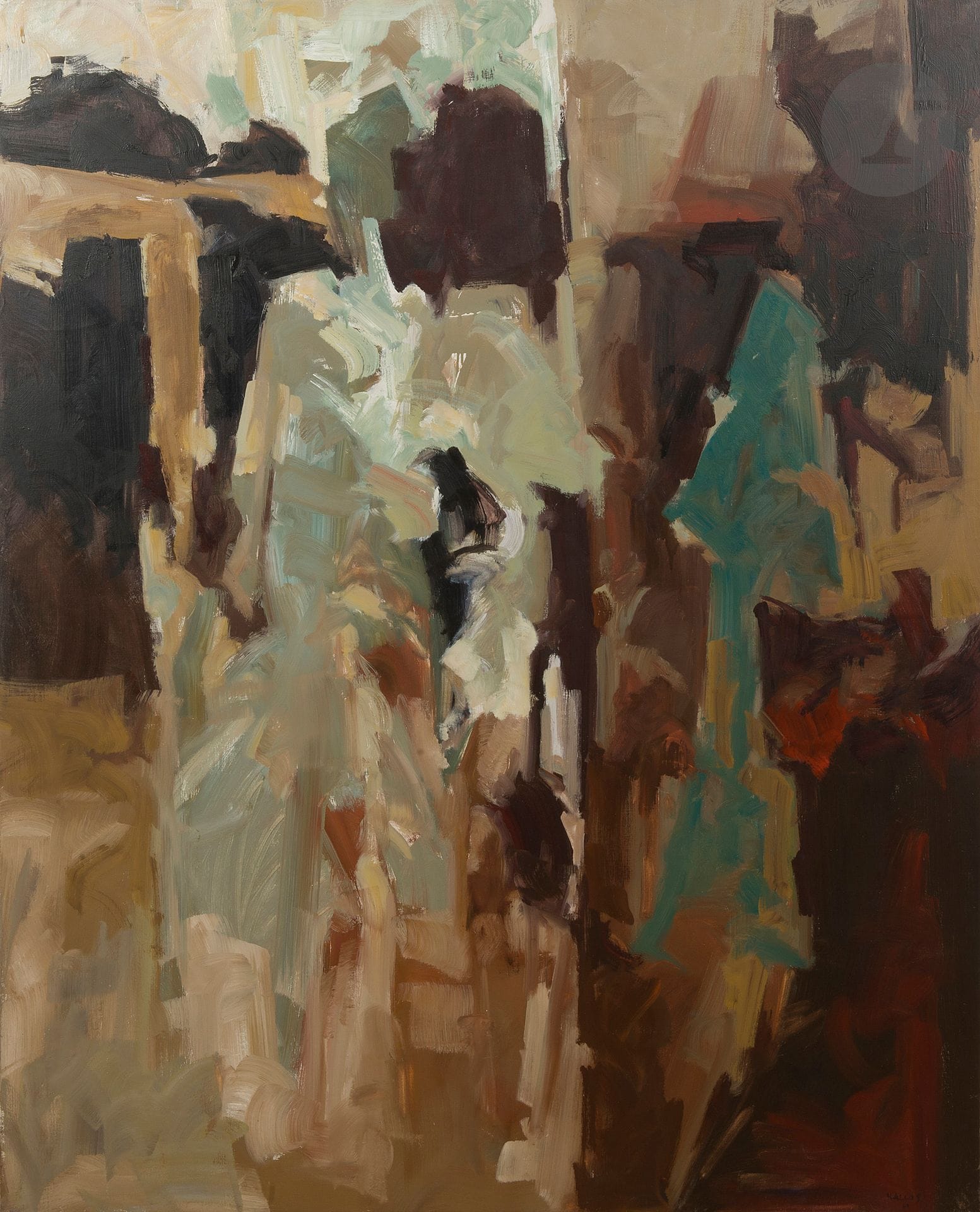 Paul KALLOS (1928-2001)
Mariée au balcon, 1961
Huile sur toile.
Signée et datée en bas à droite.
146 x 114 cm