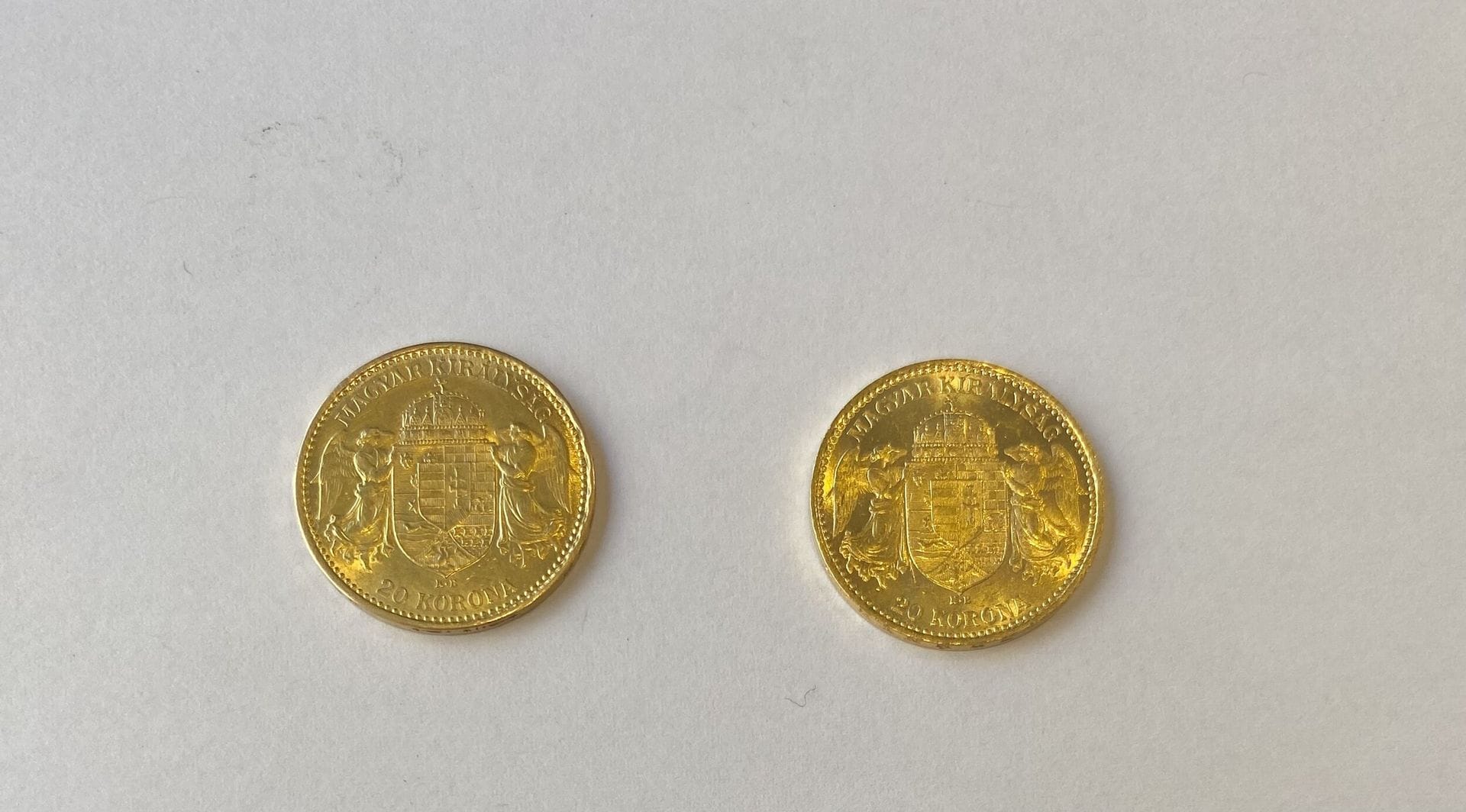 2 pièces de 20 Korona Hongrie Francois joseph Ier
