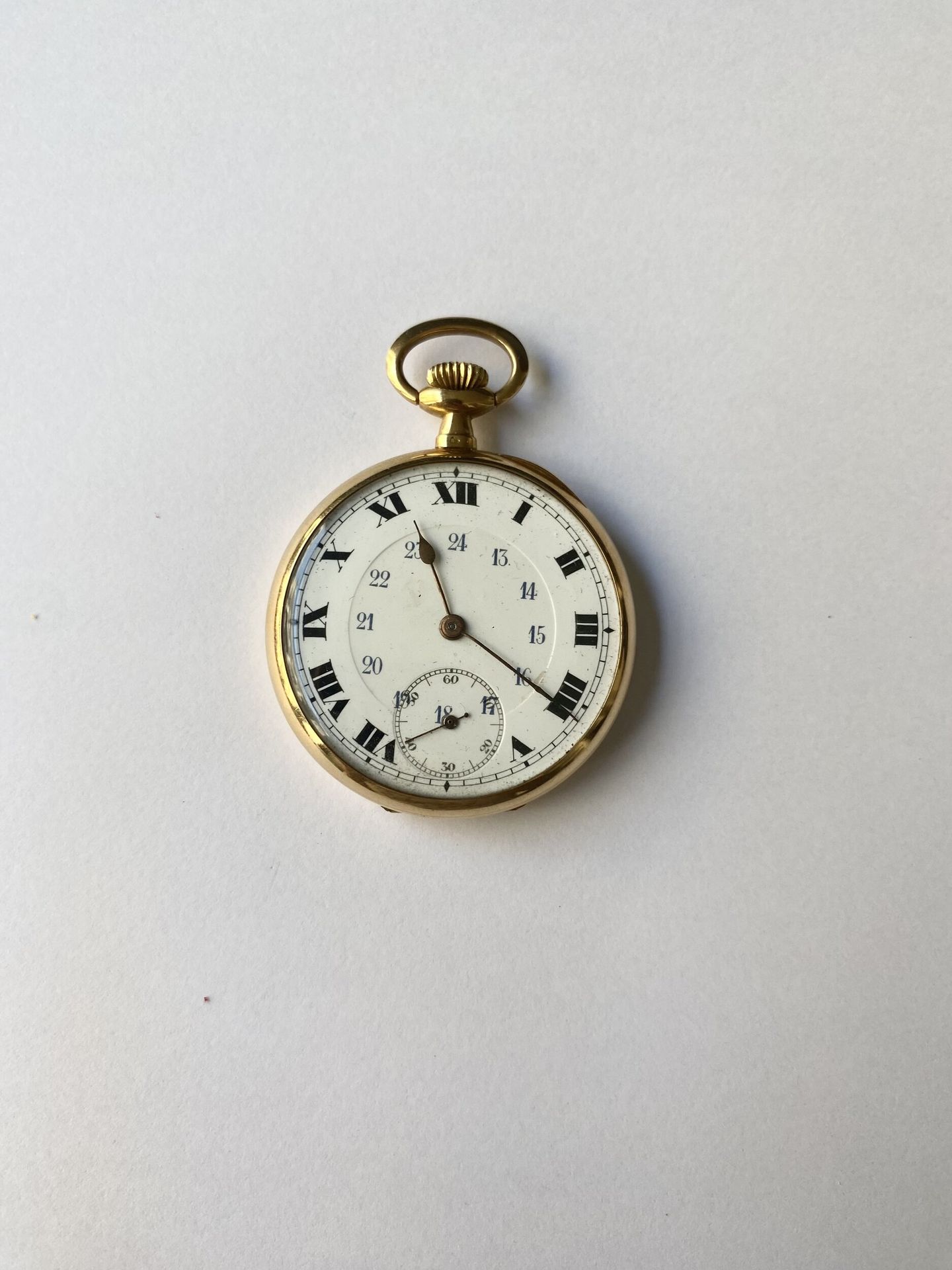 Montre gousset en or jaune 750/°°°. 
Poids brut. : 60,46 g