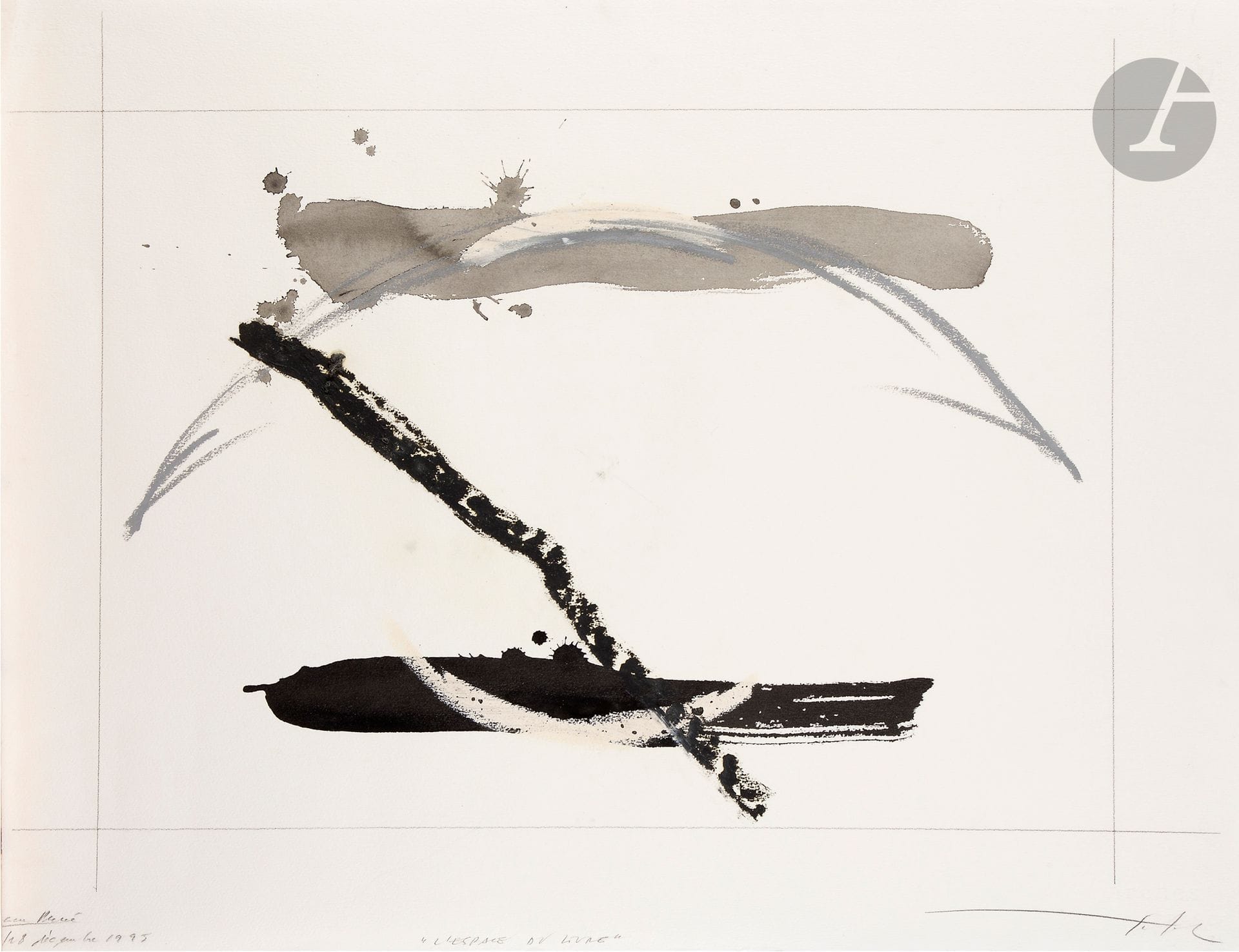 Jean CLAREBOUDT (1944-1997)
Série L'espace du livre, 1995-1996
3 lavis d'encre et huile sur papier.
2 monogrammés en bas à droite.
Datés et titrés.
Timbre de l’atelier au dos.
56 x 76 cm chaque