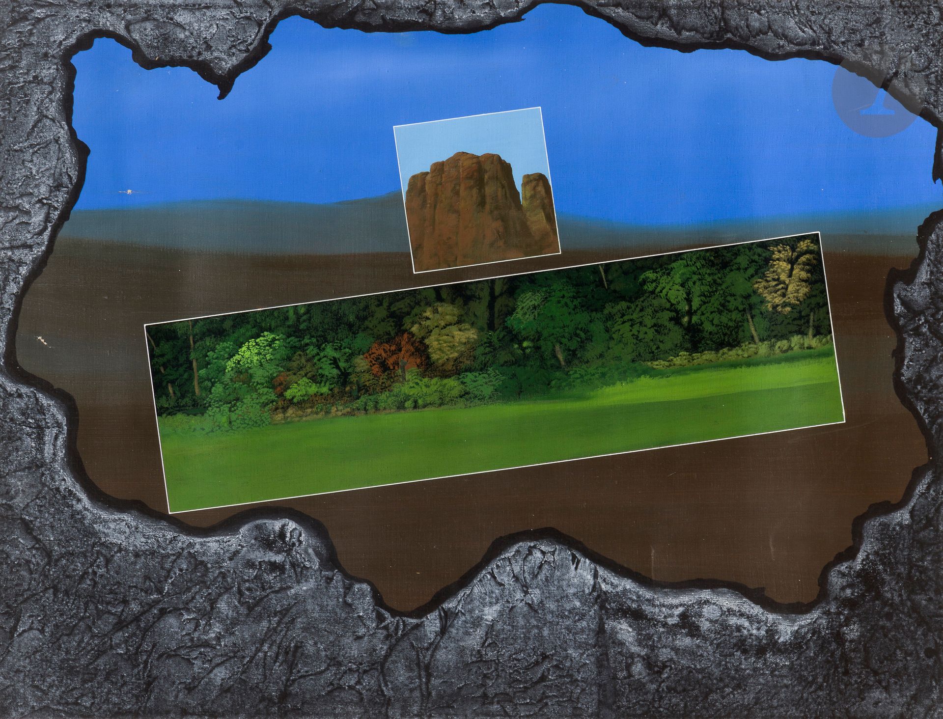 Guido BIASI [italien] (1933-1983)
Île, 1965
Huile sur toile non montée.
Signée, datée et titrée au dos.
73 x 92 cm