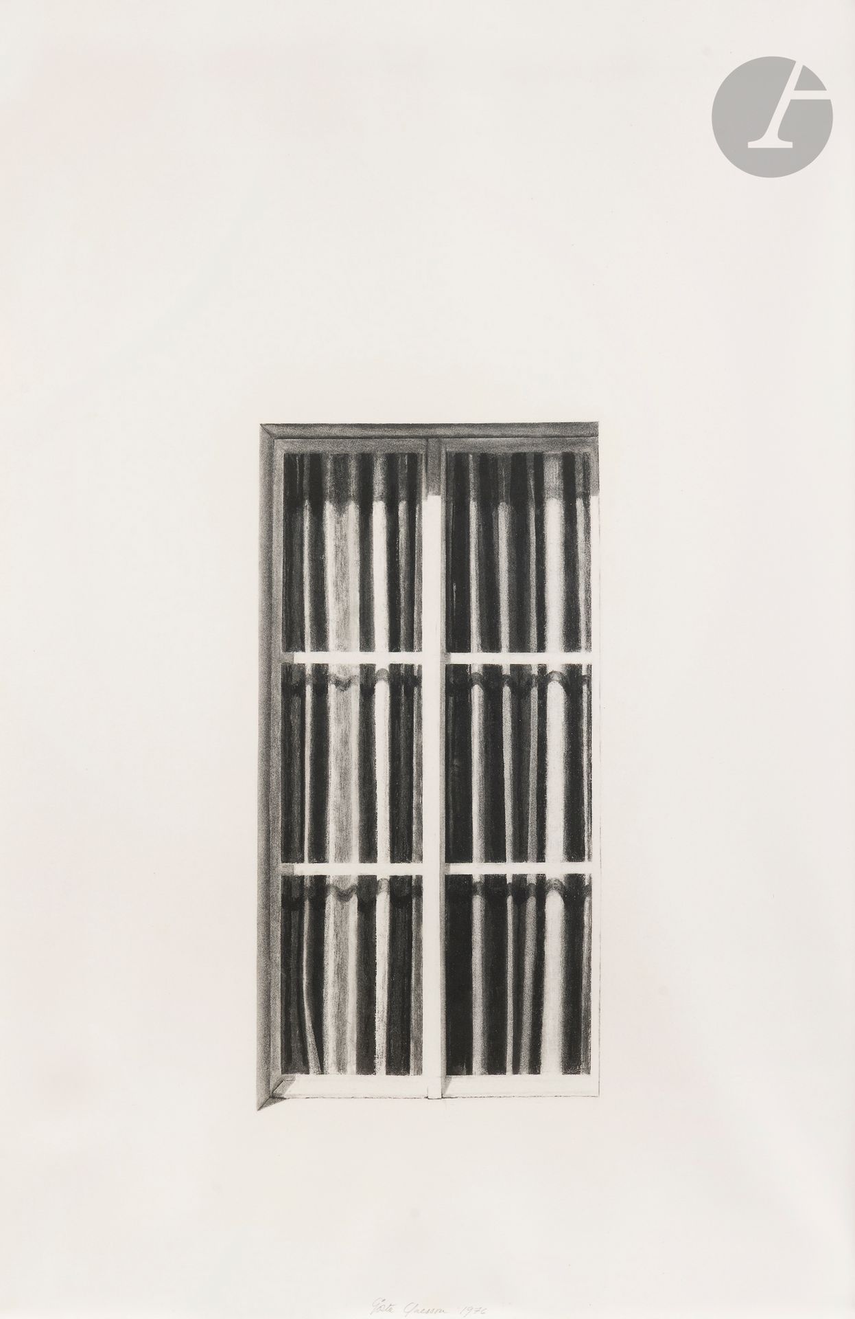 Gösta CLAESSON [Swedish] (b. 1942) Fenêtre n°13, 11h, août 1976 Mixed media on paper, signed and dated at foot. 106 x 73 cm Provenance: - Galerie Jean Leroy, Paris (label on back) - Collection Sam et Lilette Szafran.