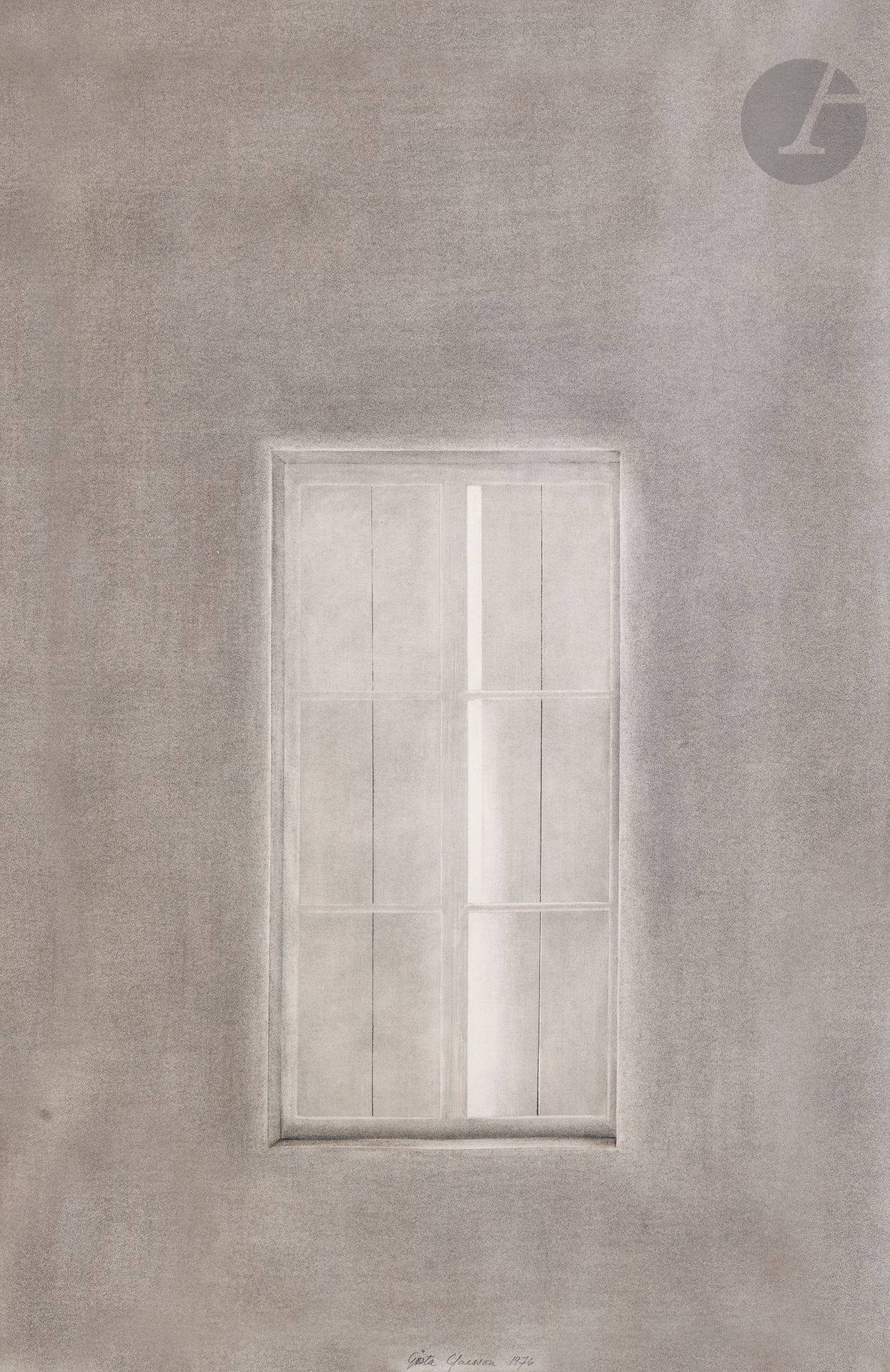 Gösta CLAESSON [suédois] (né en 1942)
Fenêtre n°24, 17h10, novembre 1976
Technique mixte sur papier.
Signée et datée en pied.
106 x 73 cm

Provenance : 
- Galerie Jean Leroy, Paris (étiquette au dos).
- Collection Sam et Lilette Szafran.