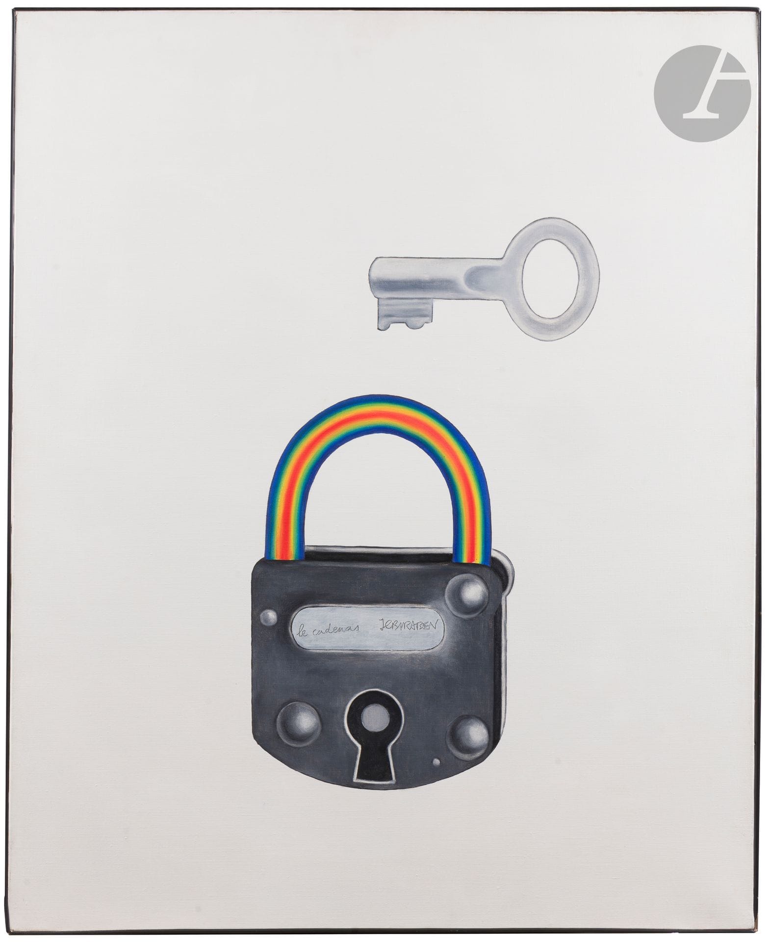 Jean-Claude BIRABEN (1933-2018)
Le Cadenas, vers 1975
Huile sur toile.
Signée et titrée dans la composition.
100 x 81 cm