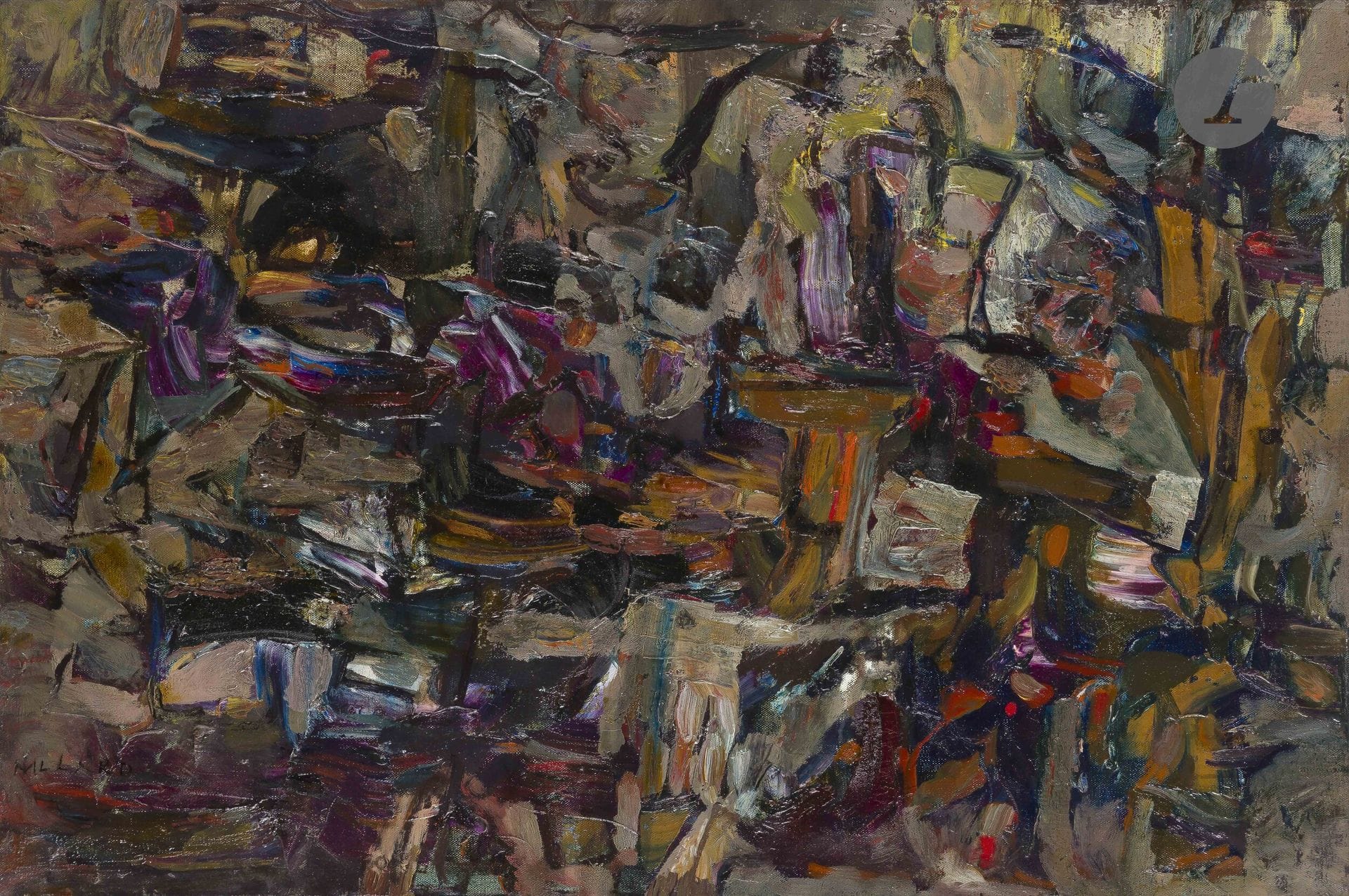 Louis NALLARD (1918-2016)
Les Raisins de Tigirt, 1961
Huile sur toile.
Signée en bas à gauche.
Datée et titrée au dos.
54 x 81 cm