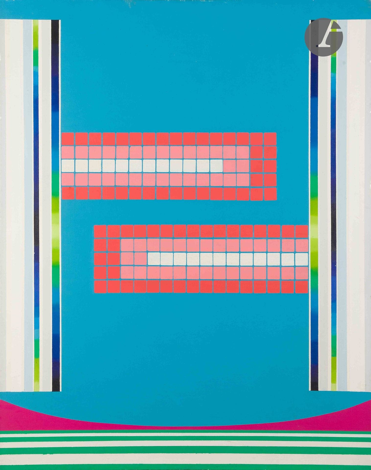 Satoru SATO [japonais] (né en 1945)
Sans titre, 1970
Huile sur toile.
Signée et datée au dos.
Annotée au dos par Pagani «décembre 1976».
(Petites usures sur les bords).
92 x 73 cm

Provenance :
Étiquette de l’artiste sur le châssis.
