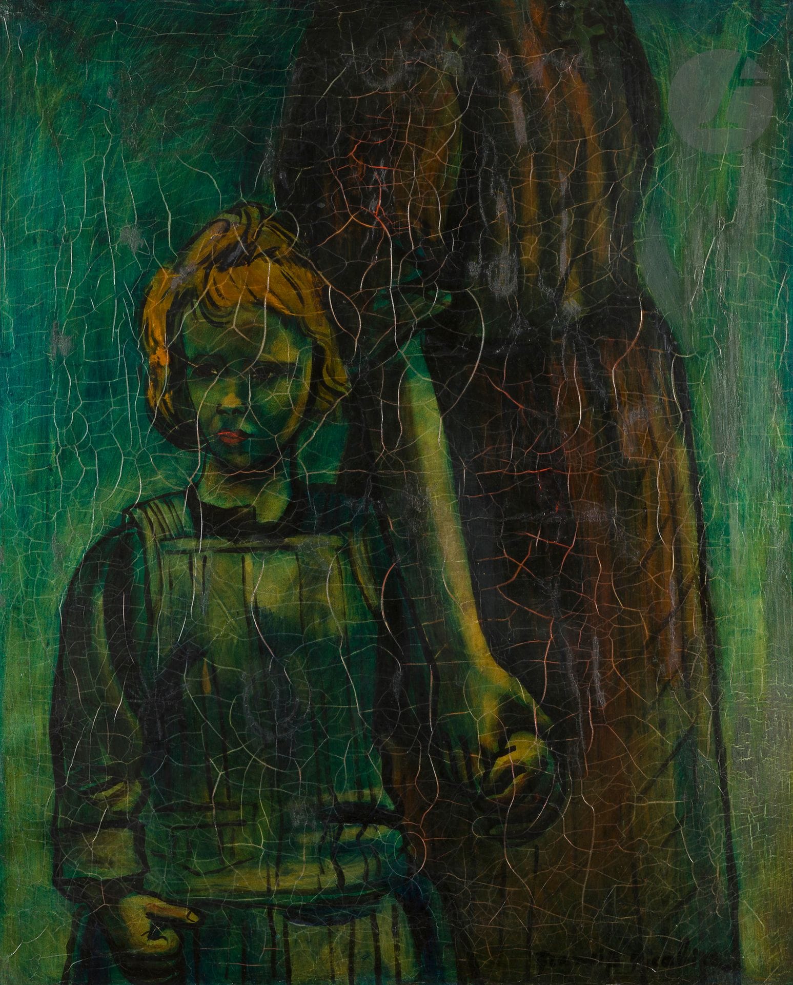 Francis PICABIA (1879-1953)
Mère et enfant, vers 1936-37
Huile sur toile.
Signée en bas à droite.
92,2 x 73,8 cm

Provenance : 
- Vente Me Renaud, Hôtel Drouot, Paris, 10 décembre 1970, n° 92 (étiquette au dos).
- Collection particulière, Paris. Acquis lors de la précédente.

Un certificat du comité Picabia, en date du 28 septembre 2018, sera remis à l'acquéreur.