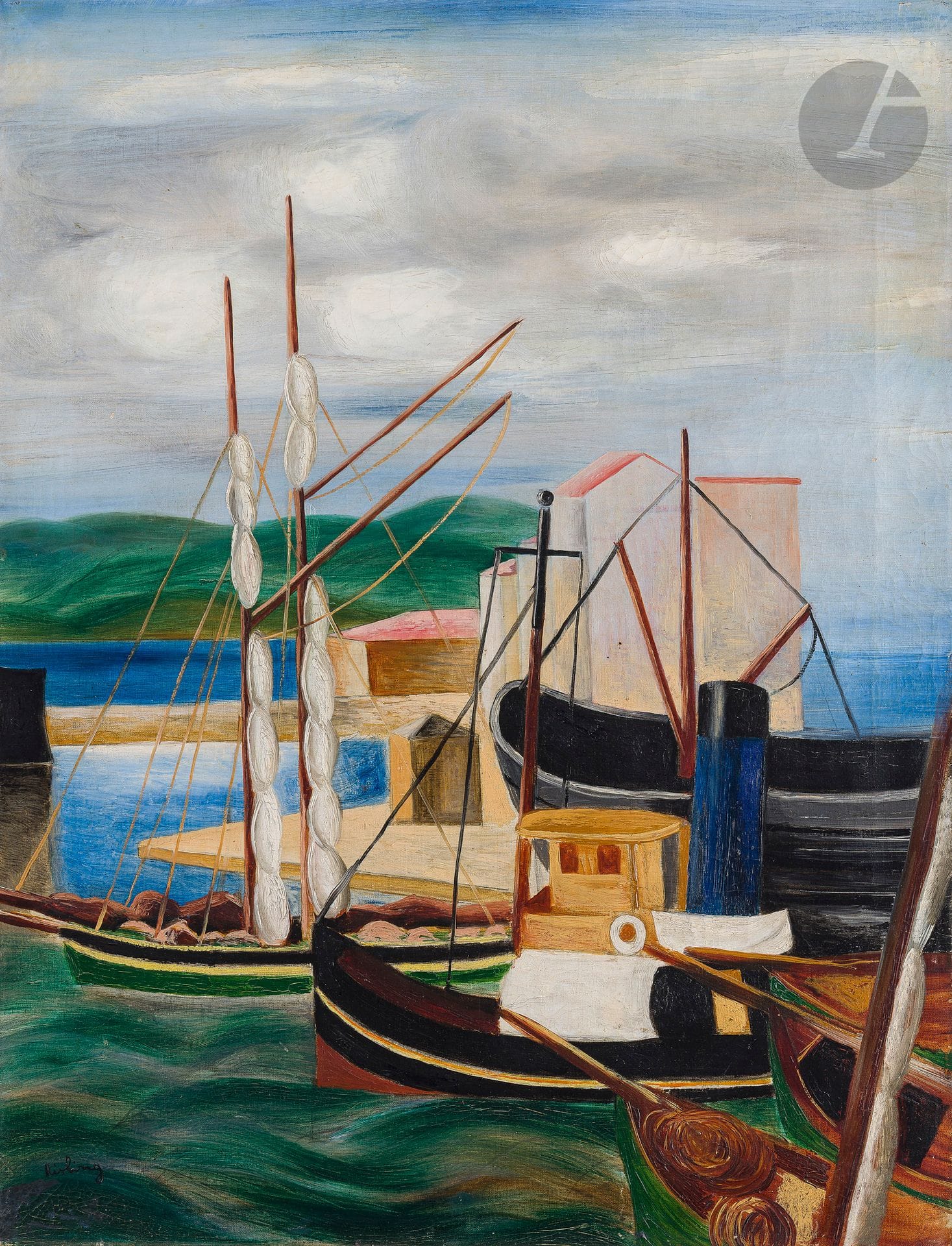 Moïse KISLING (1891-1953)
Le Port, Saint-Tropez, 1918
Huile sur toile.
Signée en bas à gauche.
65 x 51 cm

Provenance : 
- Collection particulière, Italie.
- Vente Sotheby's, Tel Aviv, 31 mai 1990, catalogue, n° 39, reproduit.
- Collection particulière, Neuilly-sur-Seine. Acquis lors de la précédente.

Bibliographie : 
Jean Kisling, Kisling, 1891-1953, Tome I, Deuxième édition, Turin, Éditions Jean Kisling, 1989, n° 28, reproduit p. 273.