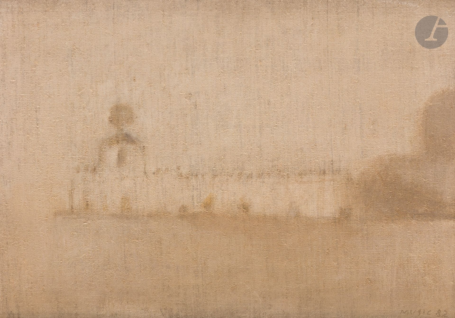 Zoran MUSIC (1909-2005) 
La Dogana, 1982
Oil on canvas.
Signed and dated lower right.
Signed, dated and titled on the back.
46 x 65 cm

Provenance : 
- Galerie Claude Bernard, Paris (label on stretcher).
- Private collection, Paris.

Exhibition: 
Venice Biennale, 1982 (label on back).