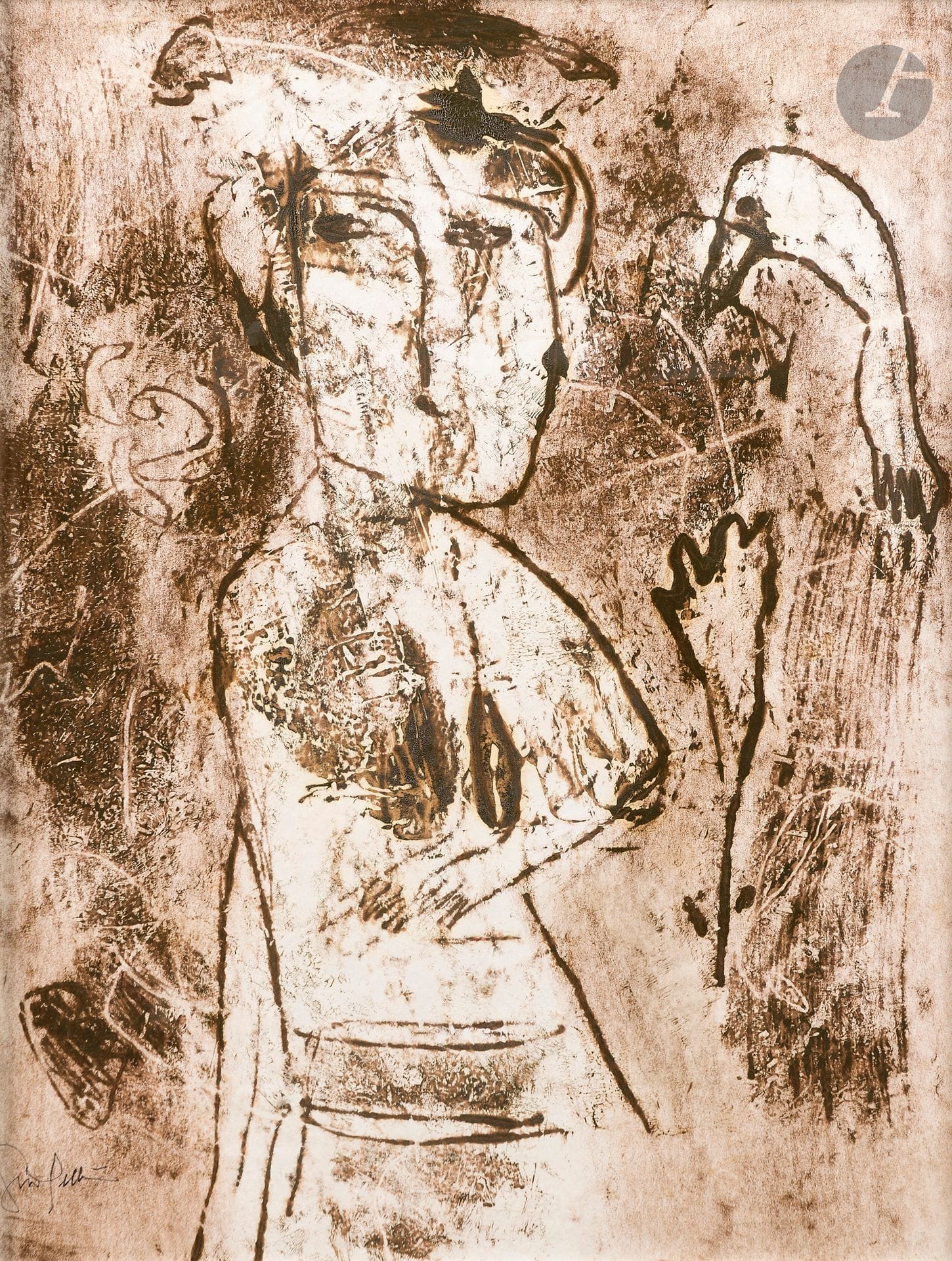 Gina PELLON (1926-2014)
Female figure
Oil on paper.
Signed lower right.
61.5 x 46.5 cm