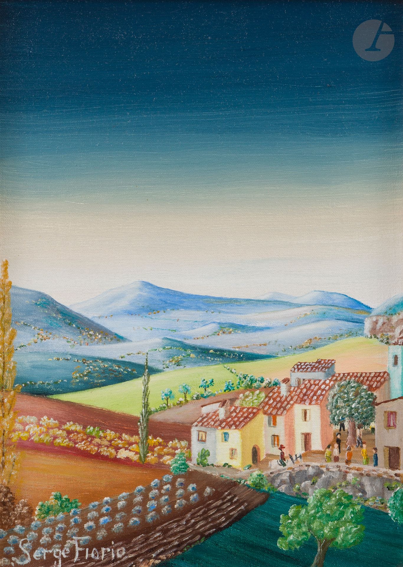 Serge FIORIO (1911-2011)
Paysage avec maison
Huile sur toile.
Signée en bas à gauche.
33 x 24 cm