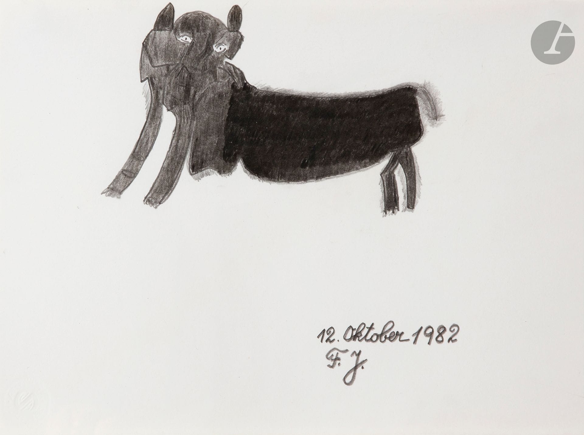 Johann FISCHER (1919-2008)
Fantastic animal, 1982
Graphite on paper.
Signed and dated lower right.
22 x 30 cm

Provenance : 
- Collection of Docteur Léo Navratil.
- Collection Jean-Jacques Plaisance, Galerie Les Yeux Fertiles, Paris.