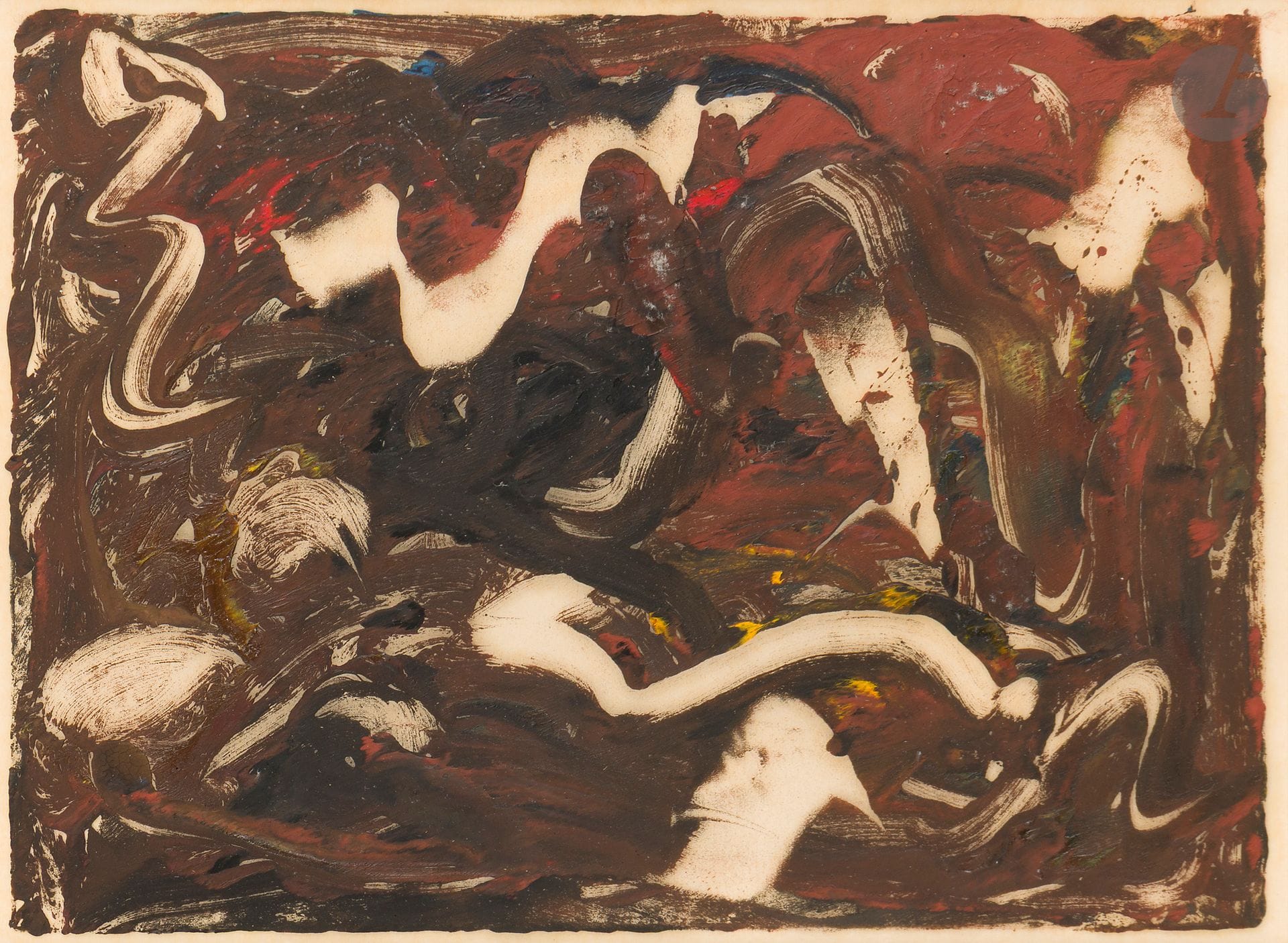 Yolande FIÈVRE (1907-1983)
Automatic painting
Painting on tracing paper.
23 x 16.5 cm

Provenance : 
Galerie Bonnier, Geneva.