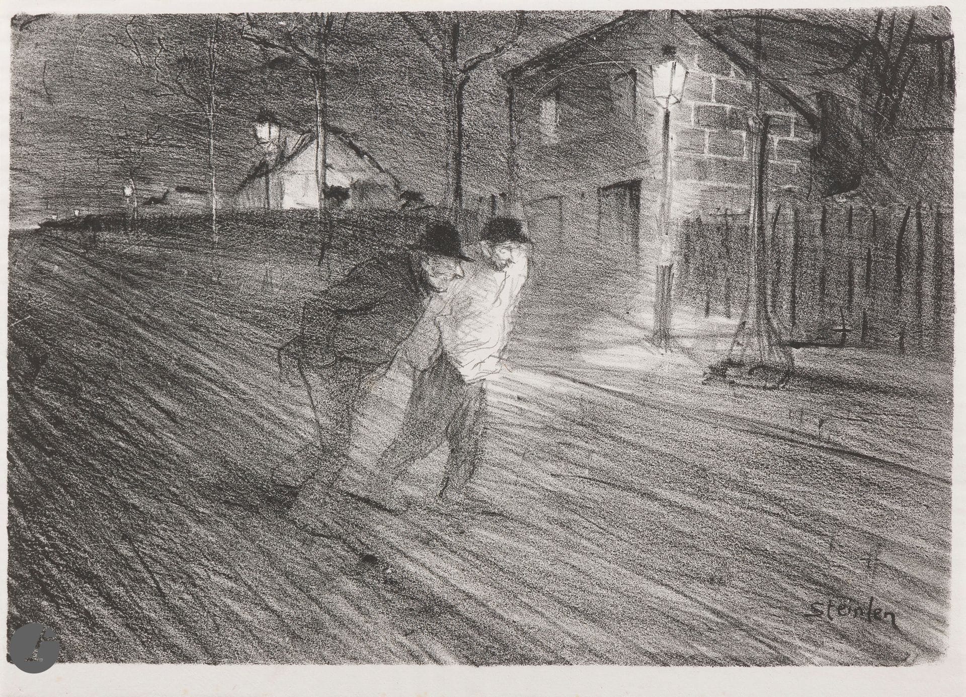 Théophile Alexandre STEINLEN (1859-1923)
La Rue Caulaincourt. 1896. 
Lithographie. 358 x 250 mm. Crauzat 171. Très belle épreuve sur chine volant, l’une des 100 du tirage à petites marges. Tirage total à 120 épreuves pourL’Estampe Moderne.