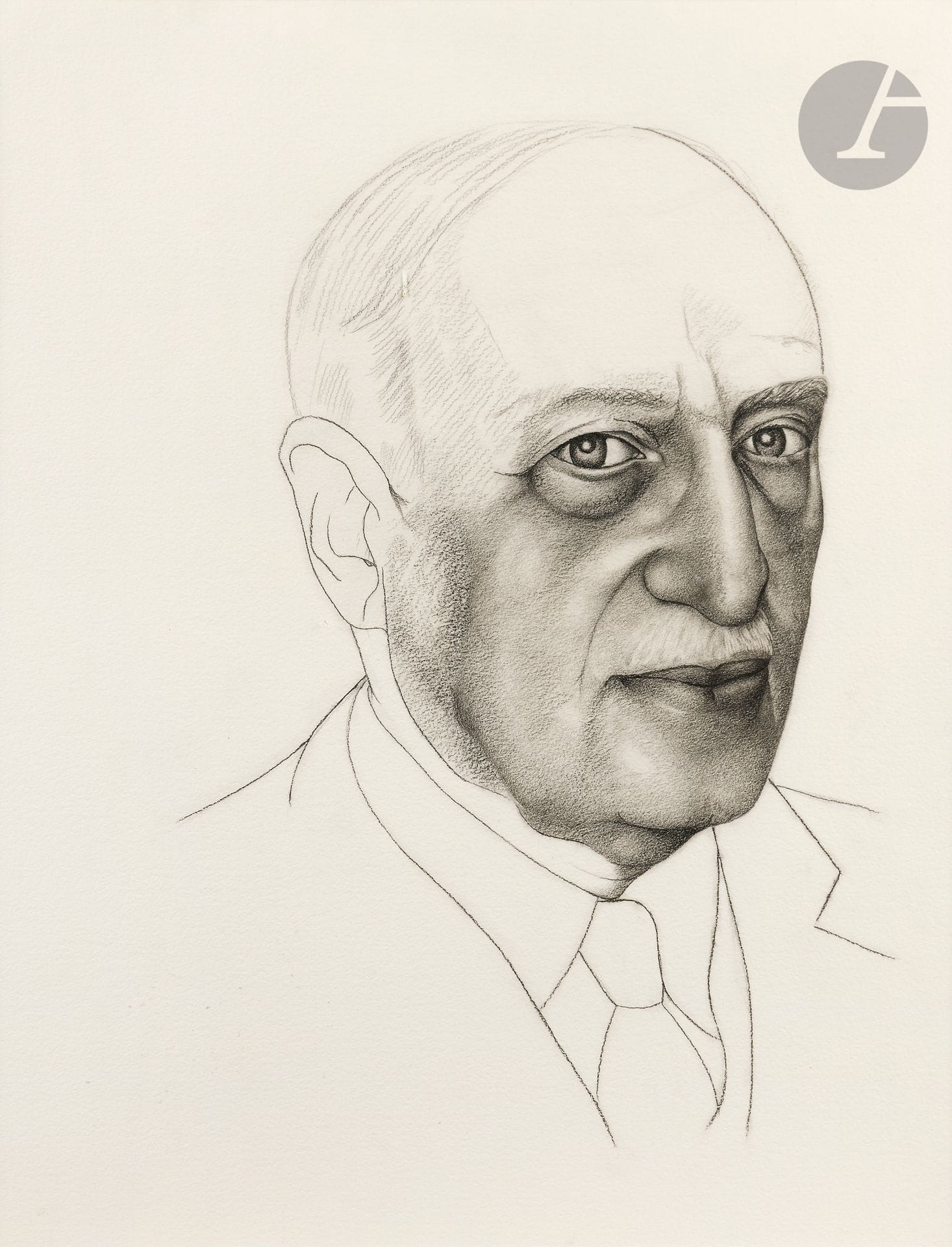 Georges BAUQUIER (1910-1997)
Portrait d’André Maurois
Fusain sur papier.
Non signé.
67 x 51 cm