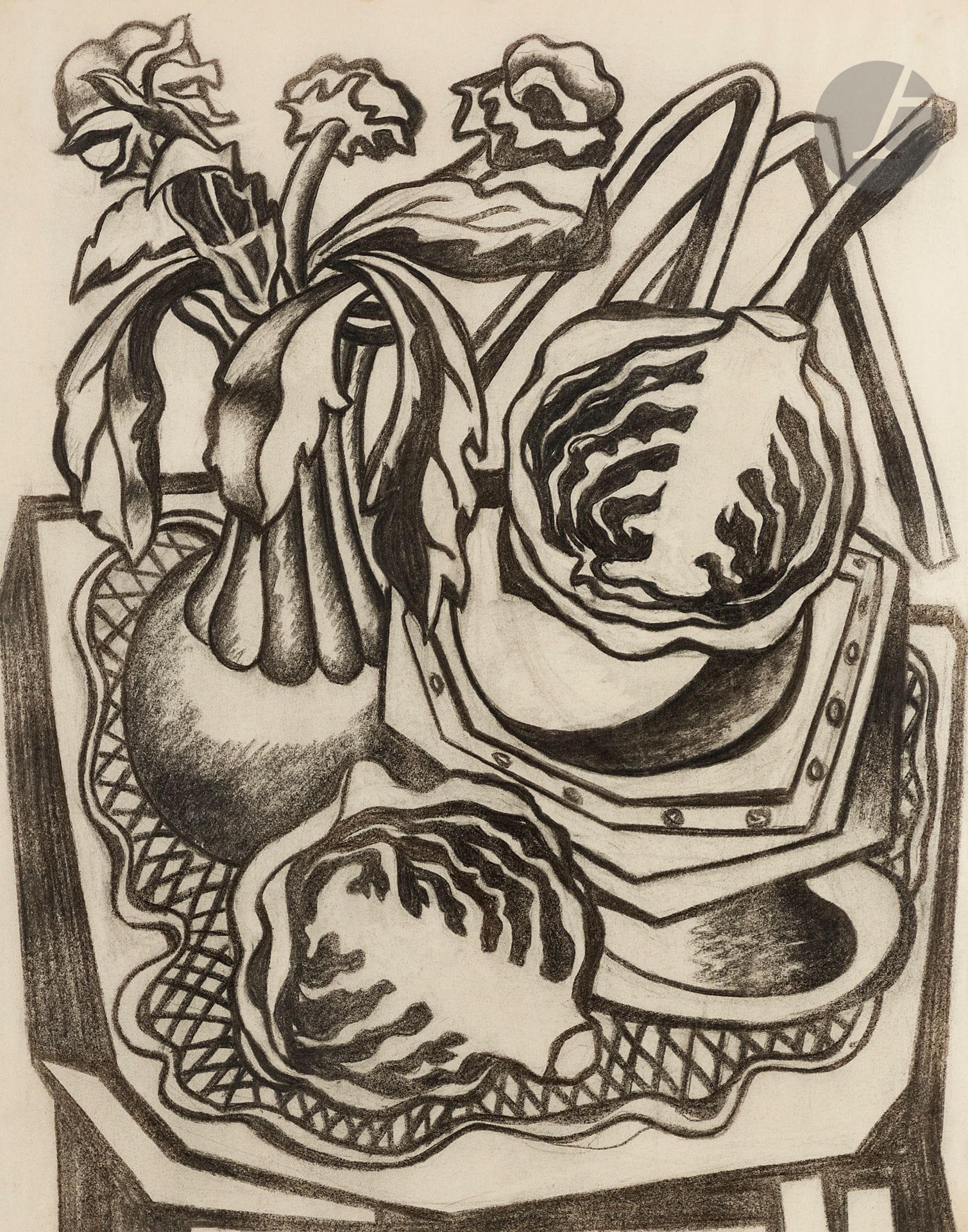 Georges BAUQUIER (1910-1997)
Still life
Charcoal on paper.
Unsigned.
64 x 50 cm