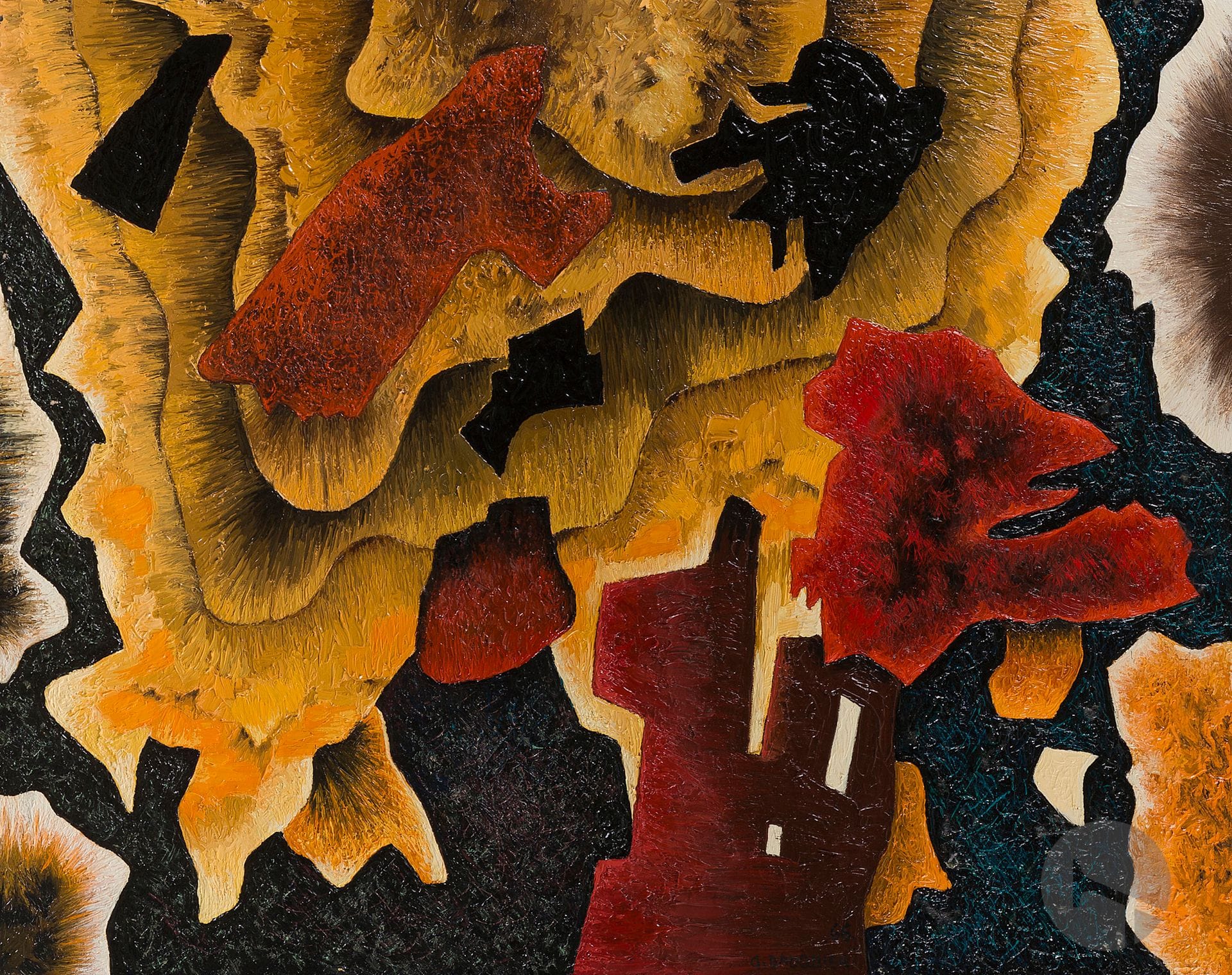 Georges BAUQUIER (1910-1997)
Paysage N° 2, 1966
Huile sur toile.
Signée, datée et titrée au dos.
73 x 92 cm