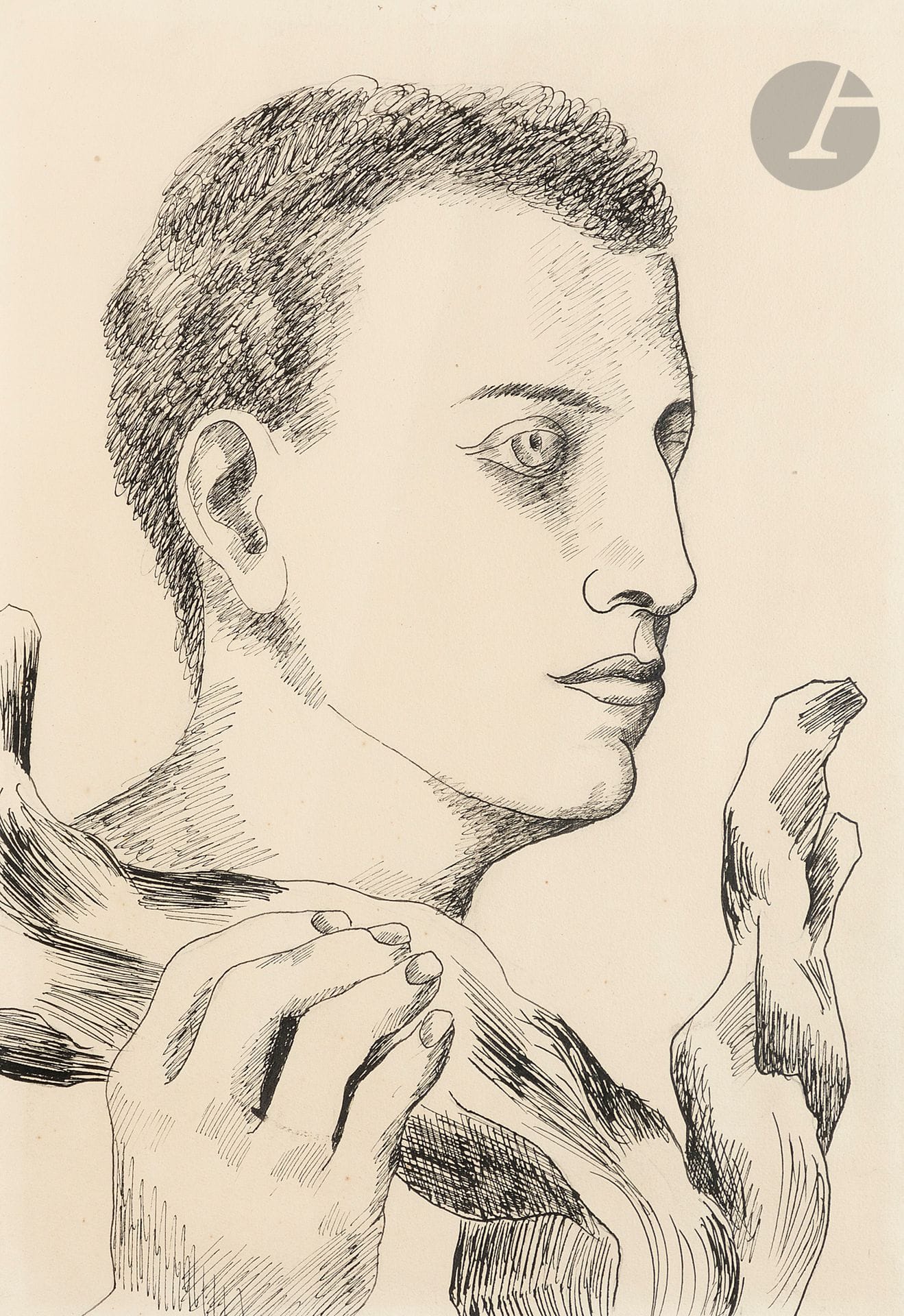 Georges BAUQUIER (1910-1997)
Portrait d’homme, 1959
Encre sur papier.
Non signée.
44 x 31,5 cm