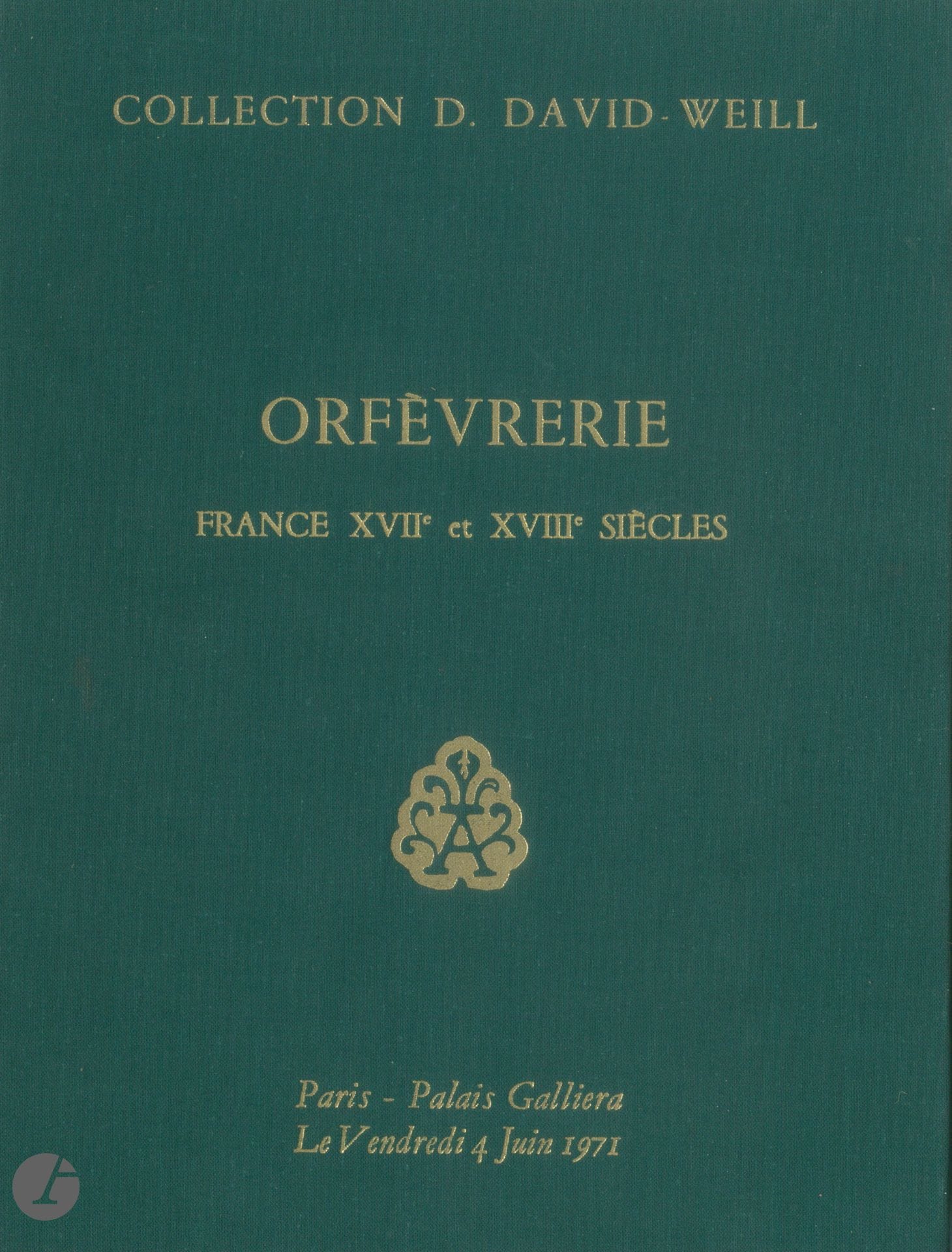 [3 volumes]
- Collection D. David-Weill. Orfèvrerie. France XVII et XVIIIe siècles, Paris, Palais Galliera, le vendredi 4 juin 1971. (Exemplaire annoté au crayon des prix d'adjudication). 
- Collection D. David-Weill. Orfèvrerie. France XVe au XVIIIe siècle, Paris, Palais Galliera, le mercredi 24 novembre 1971. (Exemplaire annoté au crayon des prix d'adjudication). 
- Collection D. David-Weill. Orfèvrerie. XIIe au XIXe siècle, Paris, Hôtel Drouot, les jeudi 4 et vendredi 5 mai 1972. (Exemplaire annoté au crayon des prix d'adjudication).