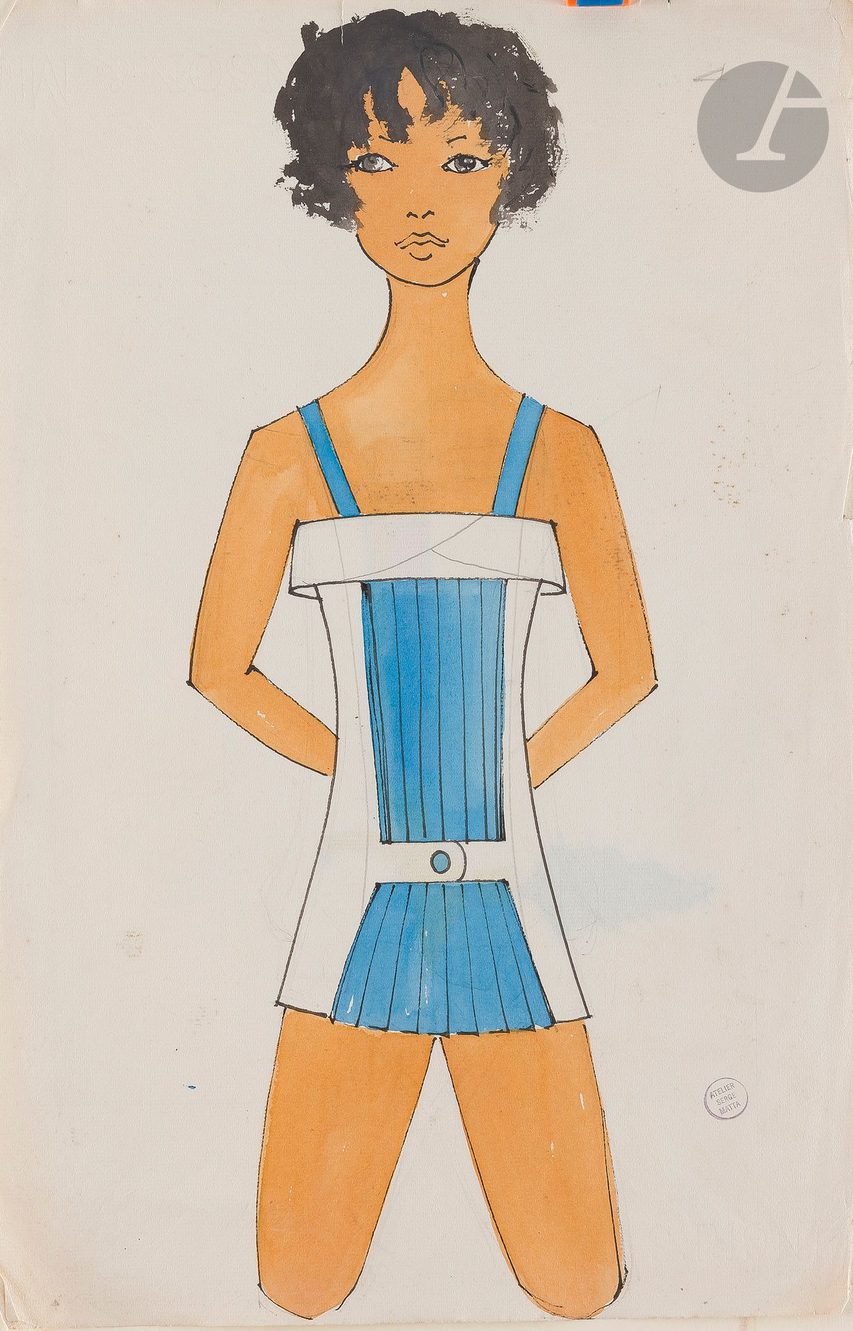 Serge MATTA (XXe siècle)
14 études de robes et tenues de mode
Encre et/ou aquarelle.
Timbrées.
L'une signée.
(Déchirures et manques en bordure).
Environ 48 x 32 cm chacune