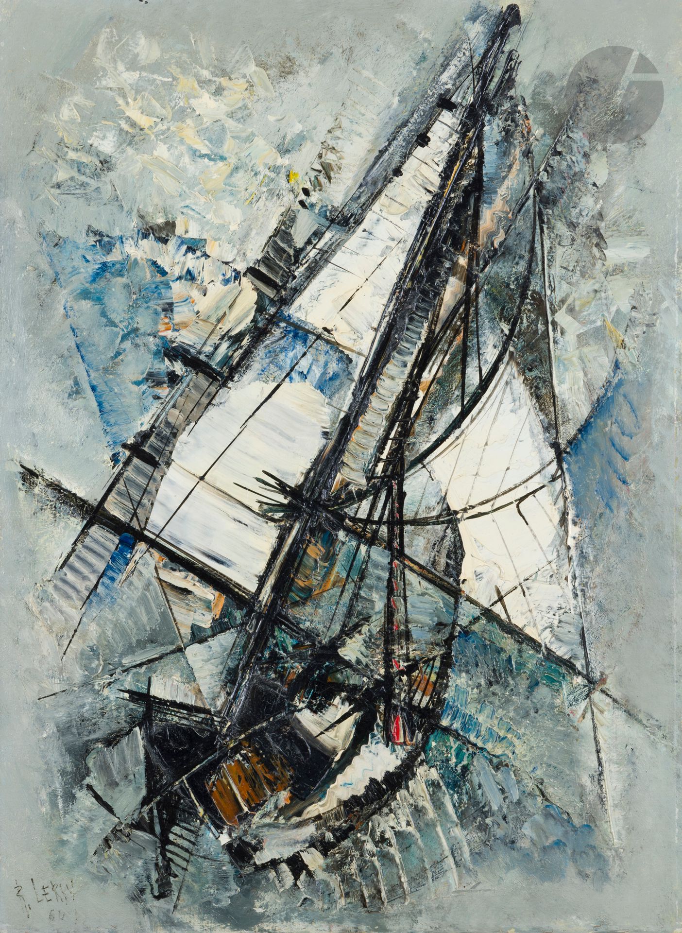 Roger LERSY (1920-2004)
White veil, 1964
Oil on canvas.
Signed and dated lower left.
Titled on the back on the stretcher.
(Minor loss).
100 x 73 cm

Provenance : 
Bretagne Enchères sale, Rennes, February 11, 2006.