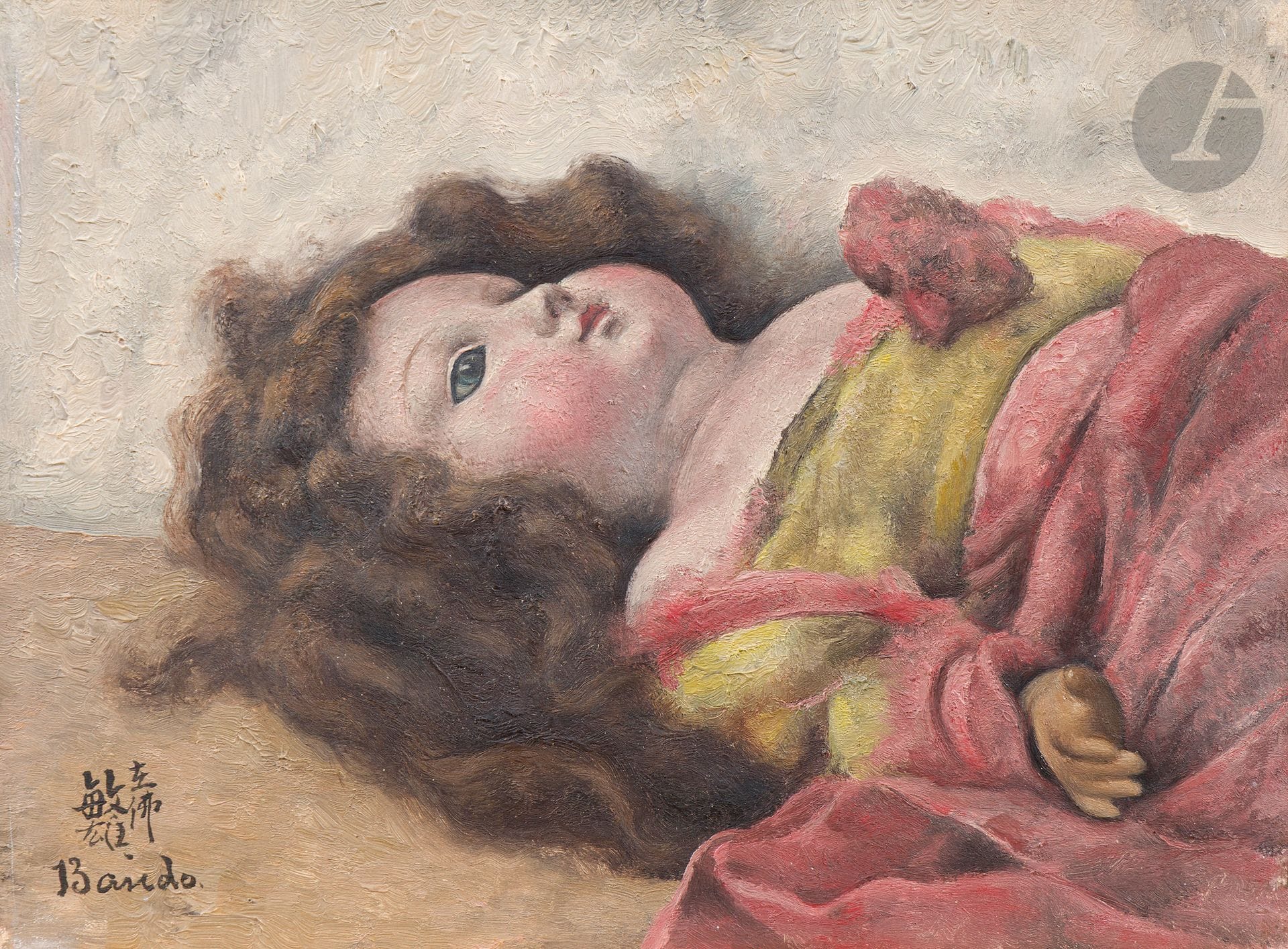 *Toshio BANDO (1895-1973)
Poupée couchée
Huile sur toile.
Signée en bas à gauche.
16,5 x 22 cm

Provenance :
- Galerie Chéron, Paris (étiquettes sur le châssis).
- Collection Monsieur X., Japon.

Ce lot est présenté en importation temporaire.