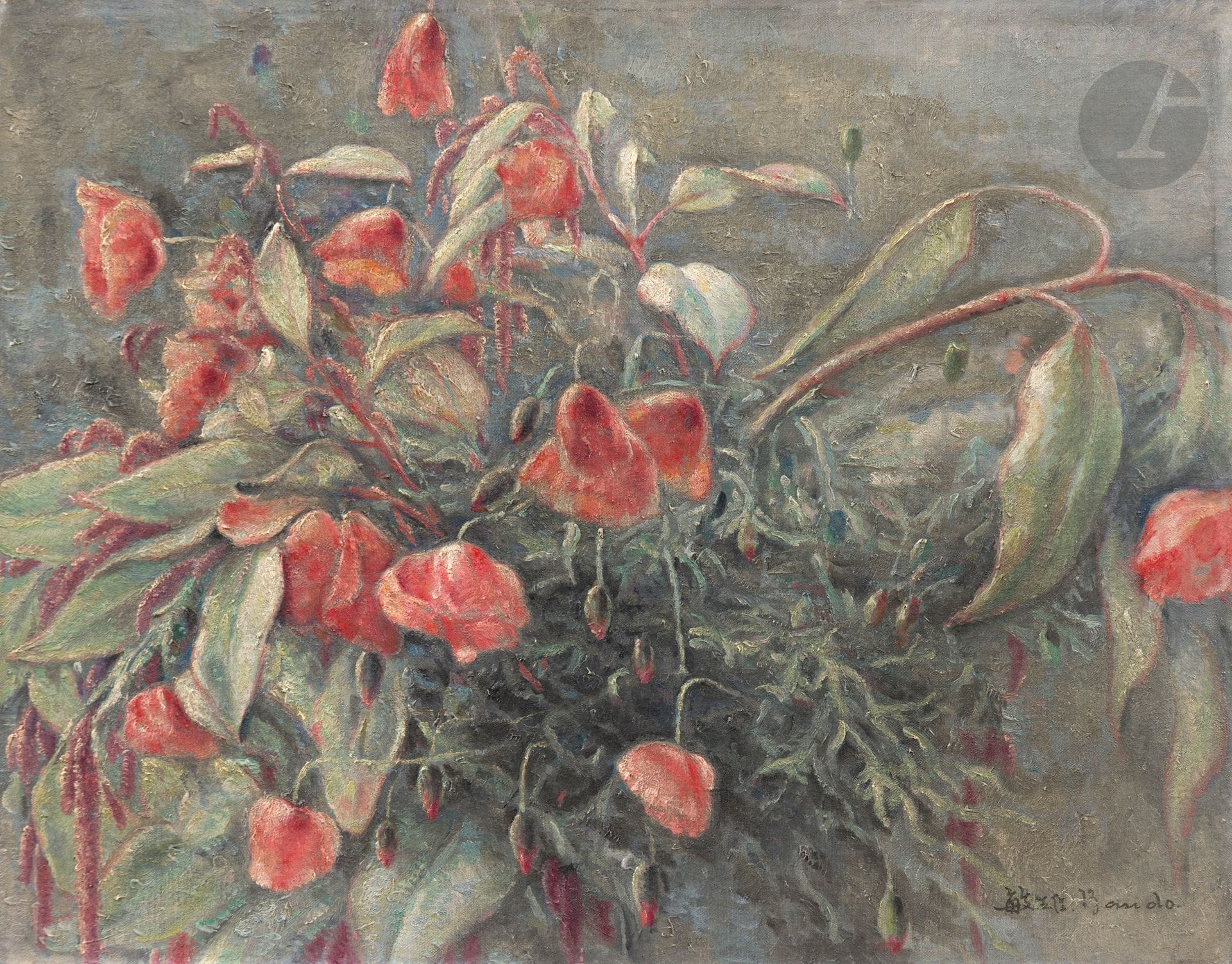 *Toshio BANDO (1895-1973)
Les Coquelicots, 1928
Huile sur toile.
Signée en bas à droite.
33 x 41 cm

Provenance : 
Collection Monsieur X., Japon.

L'œuvre pourrait correspondre dans le facturier de l'artiste au n° 636 ou au n° 639, « Nature morte Coquelicots ».

Ce lot est présenté en importation temporaire.