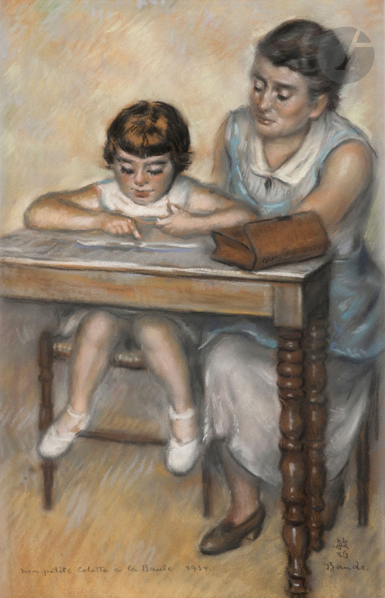 *Toshio BANDO (1895-1973)
Ma petite Colette à La Baule, 1934
Pastel.
Signé en bas à droite.
Titré et daté en bas à gauche.
48 x 31 cm

Provenance :
Collection Monsieur X., Japon.

Ce lot est présenté en importation temporaire.