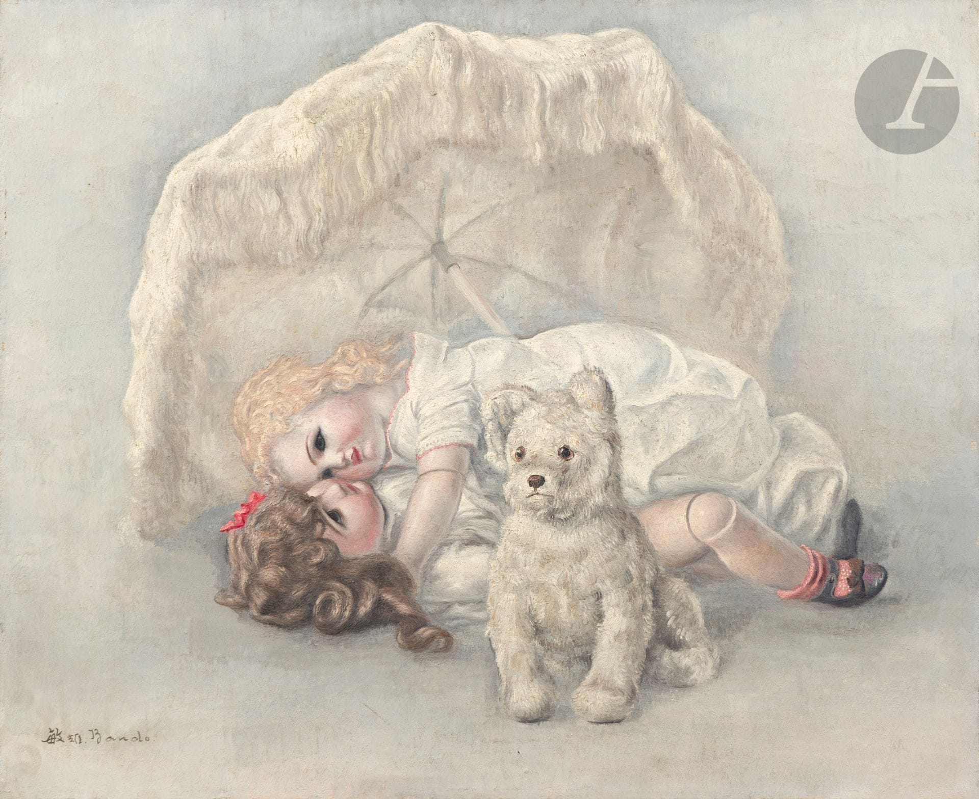 *Toshio BANDO (1895-1973)
Les Chuchoteuses, 1937
Huile sur toile.
Signée en bas à gauche.
Datée et titrée au dos.
50 x 61 cm

Provenance :
Collection Monsieur X., Japon.

Ce lot est présenté en importation temporaire.