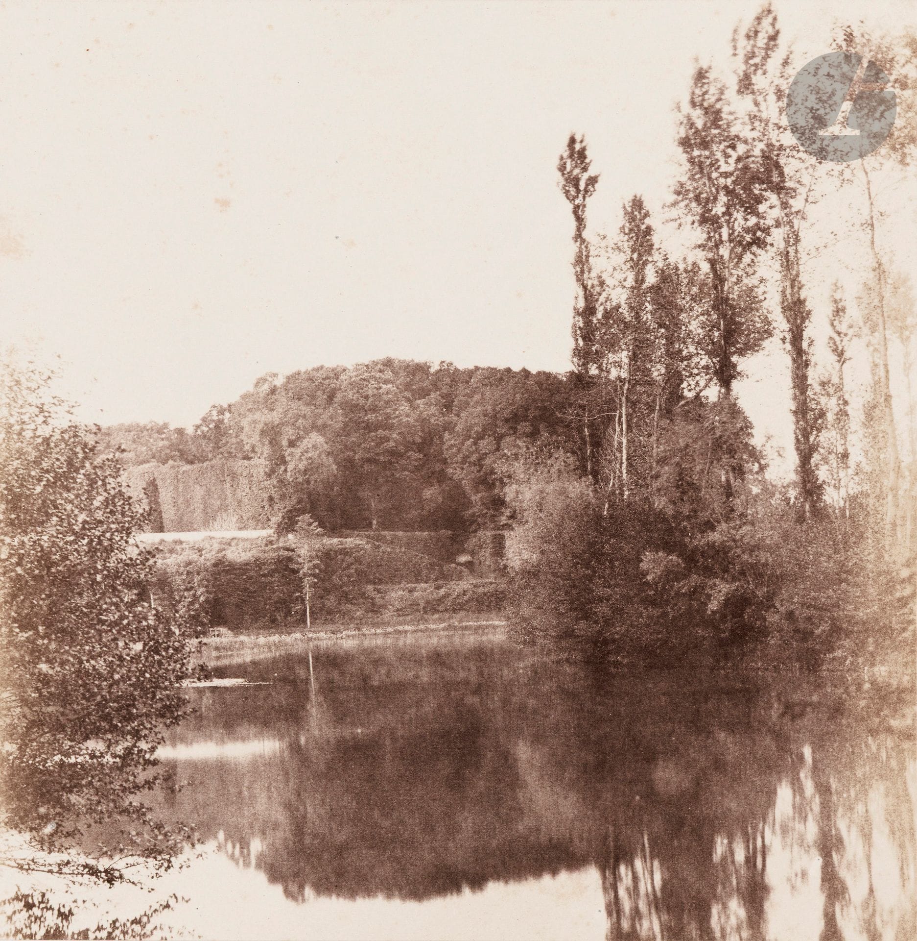 Henri Courmont (1813-1891)
La Motte. Edge of the Loiret, c. 1853.
Salted paper print from a paper negative, mounted on cardboard and titled in ink on the mount lower right.
24.8 x 24 cm