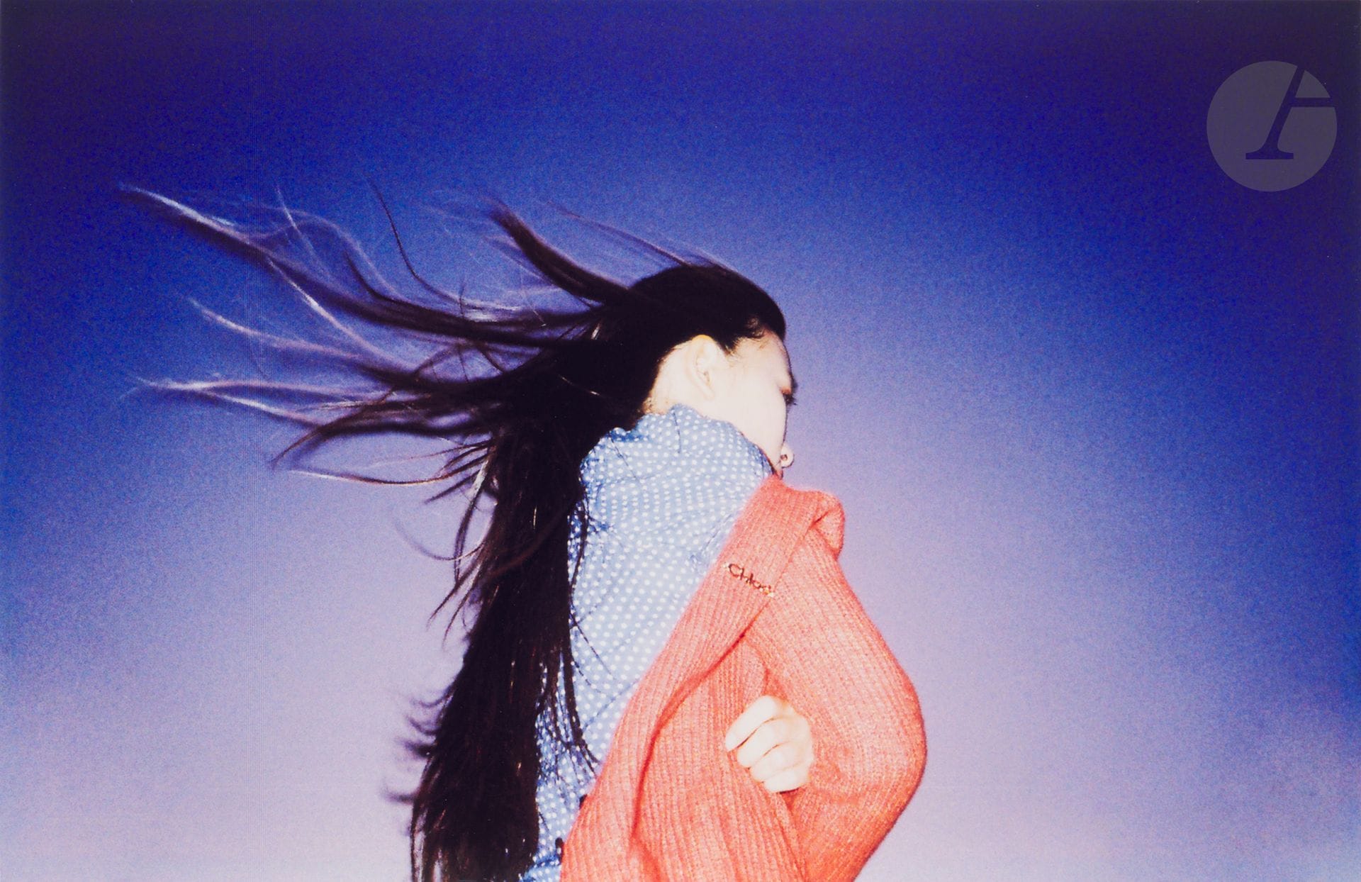 Ren Hang (1987-2017)
Untitled [Woman in Red Vest], 2010. 
Vintage chromogenic print on Kodak paper, signed, dated and numbered 10 copies in ink on verso. 
26 x 40 cm