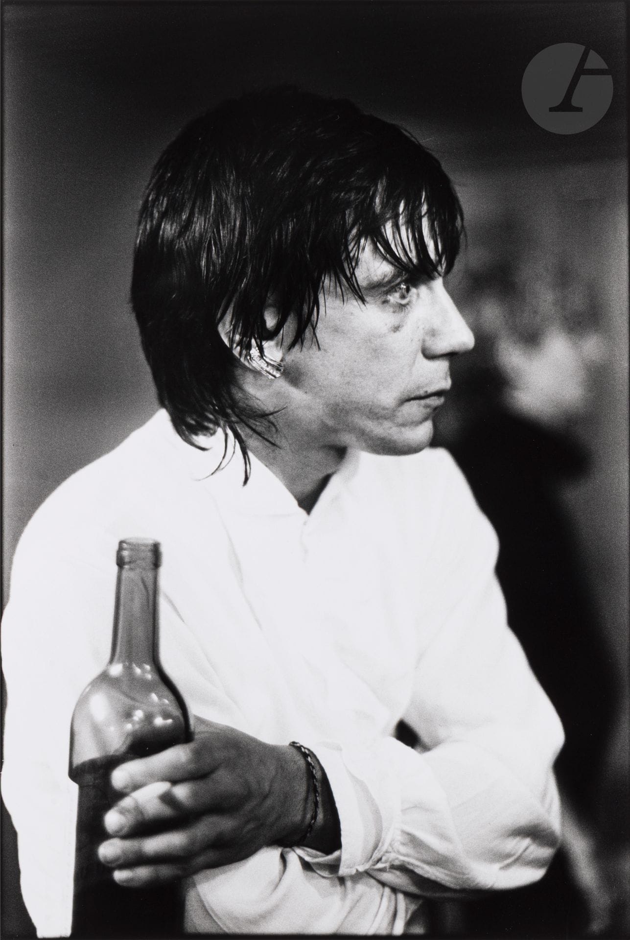 Jean-Claude Lagrèze (1957-1994)
Iggy Pop. Paris, 1981.
Silver print (c. 1990), signed in ink with photographer's stamp on label on reverse.
Image : 50.5 x 33.5 cm - Sheet : 60 x 50 cm

Bibliography: 
Jean-Claude Lagrèze, Paris. Capitale Underground, Paris, Éditions de la Martinière, 2016, p. 51.