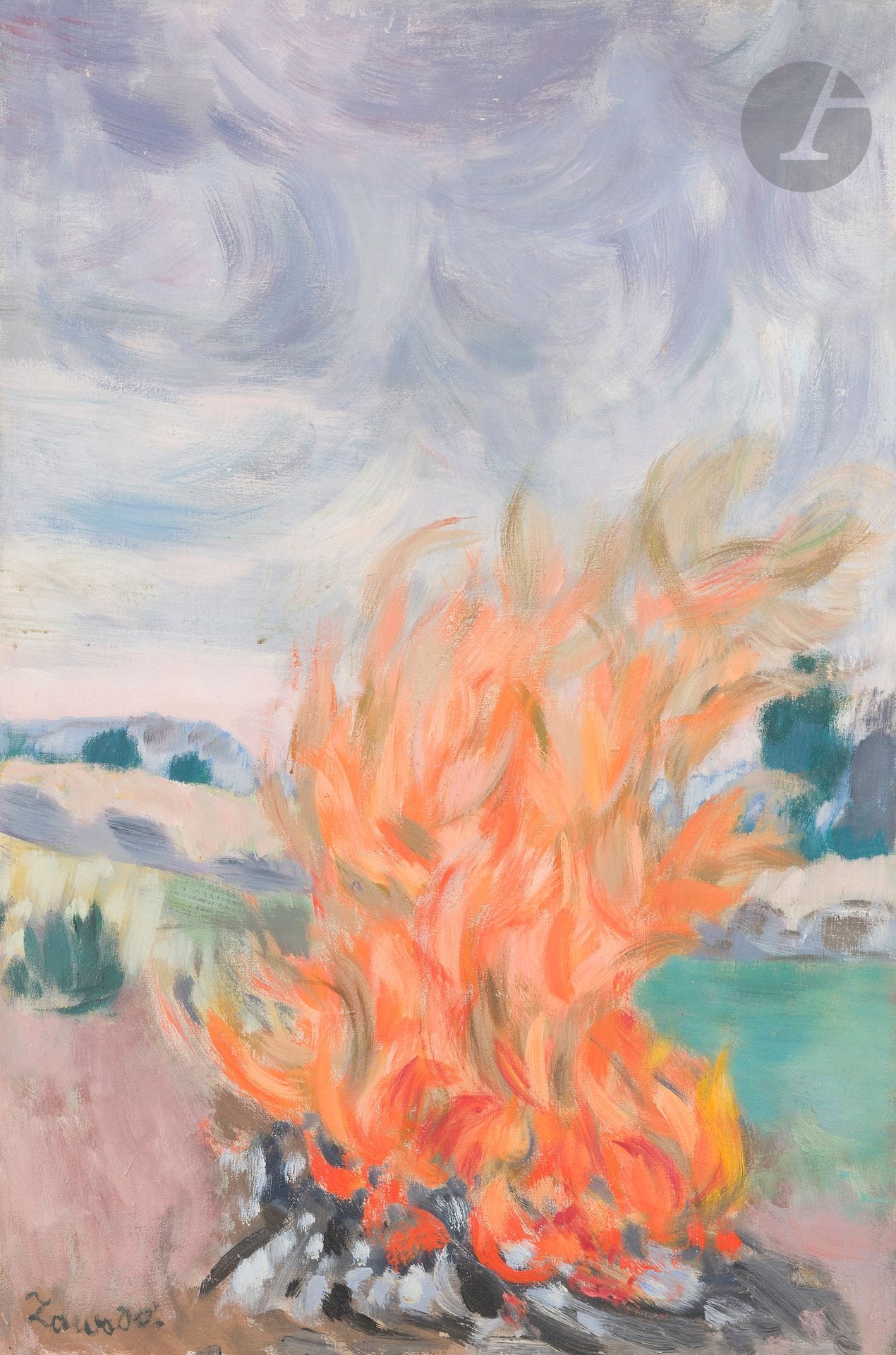Jan-Waclaw Zawadowski, dit ZAWADO (1891-1982)
Feu
Huile sur toile.
Signée en bas à gauche.
81 x 54 cm
[sztuka polska, art polonais]