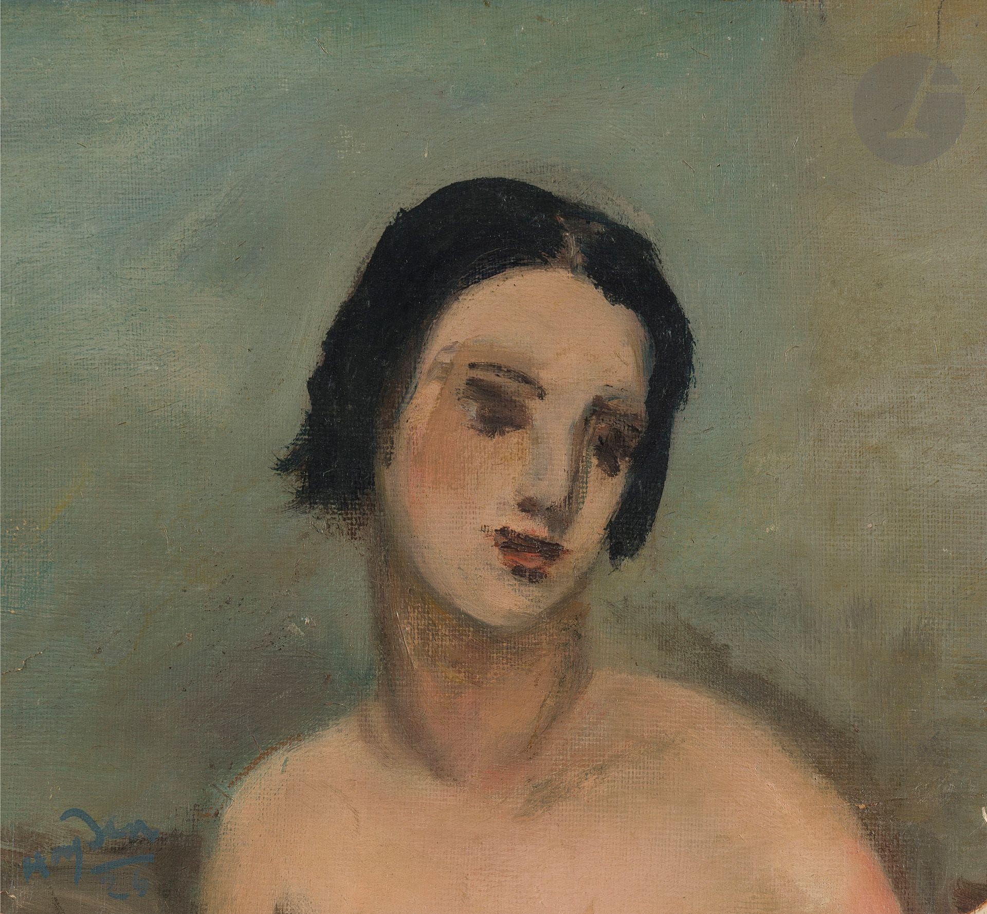 Henri HAYDEN (1883-1970)
Portrait de jeune femme, la tête penchée, 1926
Huile sur carton monté sur toile découpée.
Signée et datée en bas à gauche.
(Petites cassures et manque au carton).
16 x 17,5 cm

Provenance : 
Collection Pierre Célice.
[sztuka polska, art polonais]