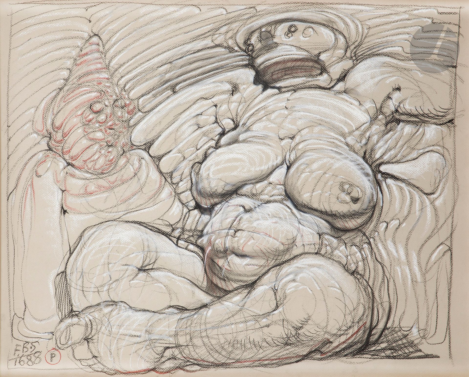 Franciszek STAROWIEYSKI (1930-2009)
Untitled, 1988
Charcoal and chalk.
Monogrammed, dated 1688 and located P(aris) lower left.
48.5 x 63.5 cm
Framed.

Bibliography : 
Franciszek Starowieyski (1930-2009) exhibition catalog. Przyjaźnie paryskie 1683-1693. Kolekcja A. i N. Avila, Sopot 2014, p. 153.

Provenance: 
Alin Avila Collection.
[sztuka polska, polish art]