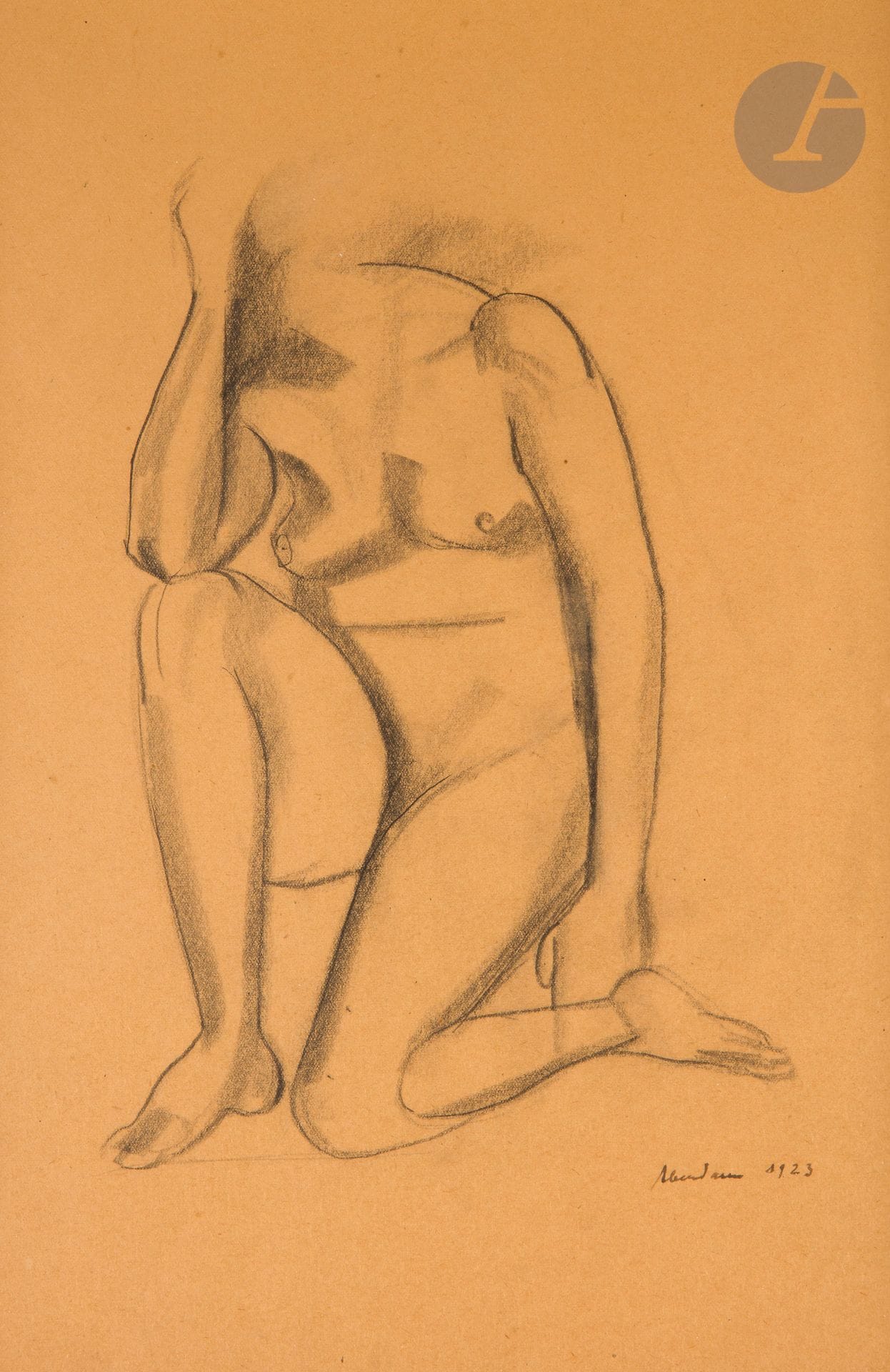 Alfred ABERDAM (1894-1963)
Nu féminin, 1923
Pierre noire et estompe.
Signée et datée en bas à droite.
37 x 25 cm
[sztuka polska, art polonais]