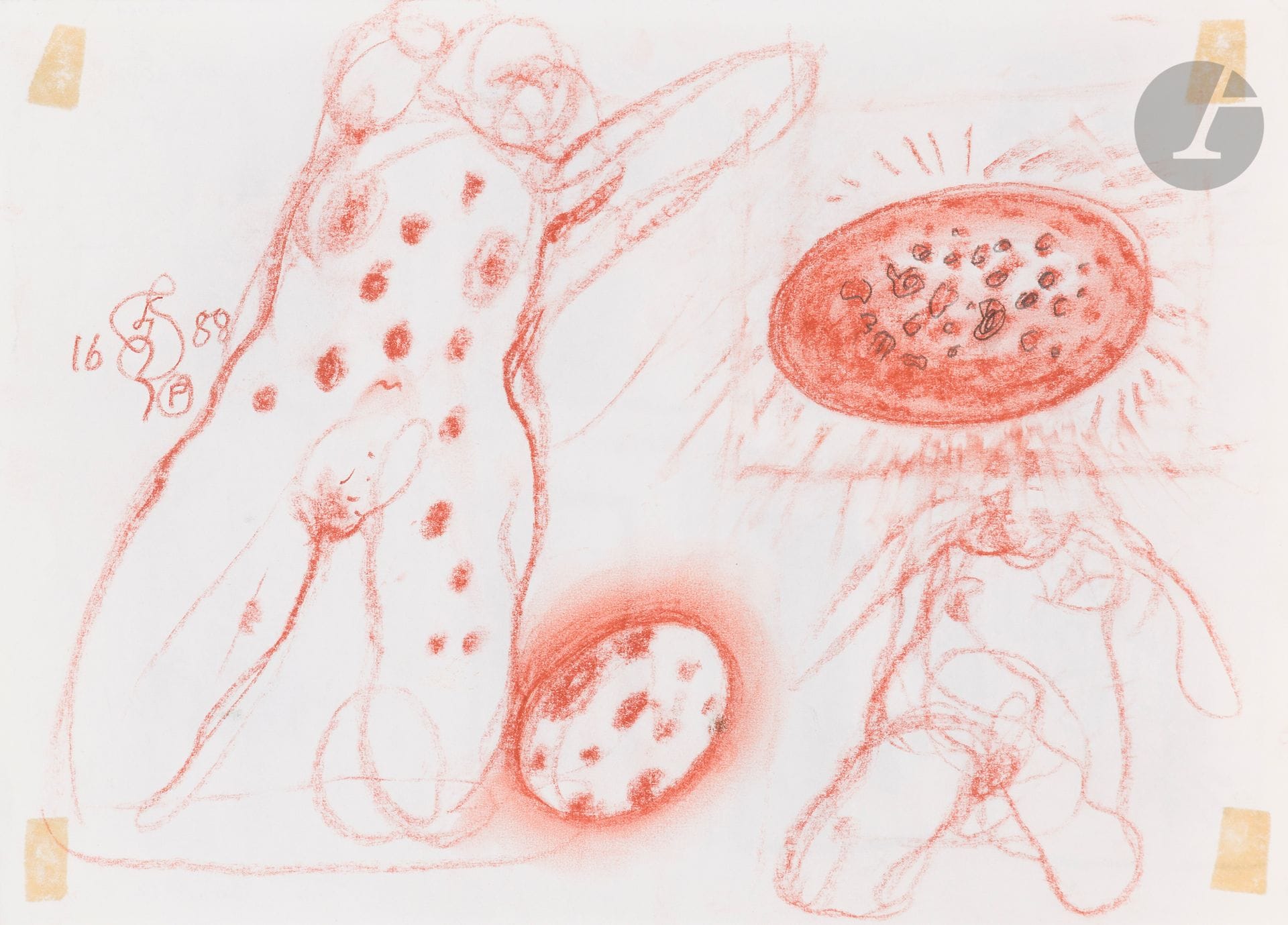 Franciszek STAROWIEYSKI (1930-2009)
Sans titre, 1988
Sanguine et mine de plomb. 
Signée, datée 1688 et située P(aris) à gauche.
(Traces de scotch).
21 x 29,5 cm

Bibliographie : 
Catalogue d’exposition Franciszek Starowieyski (1930-2009). Przyjaźnie paryskie 1683-1693. Kolekcja A. i N. Avila, Sopot 2014, p. 101.

Provenance : 
Collection Alin Avila.
[sztuka polska, art polonais]