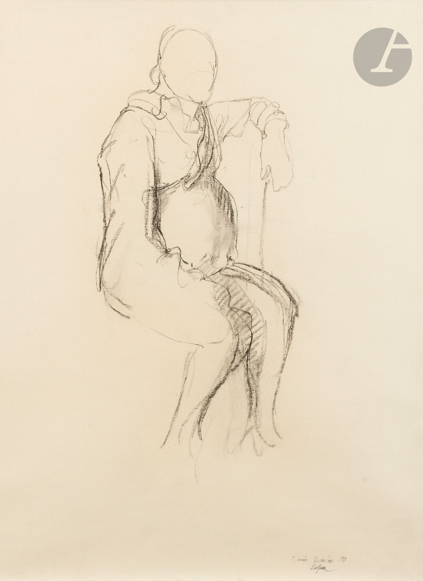 Sam SZAFRAN (1934-2019)
Seated woman, 1963
Charcoal on paper.
Signed and dated lower right.
64 x 49 cm